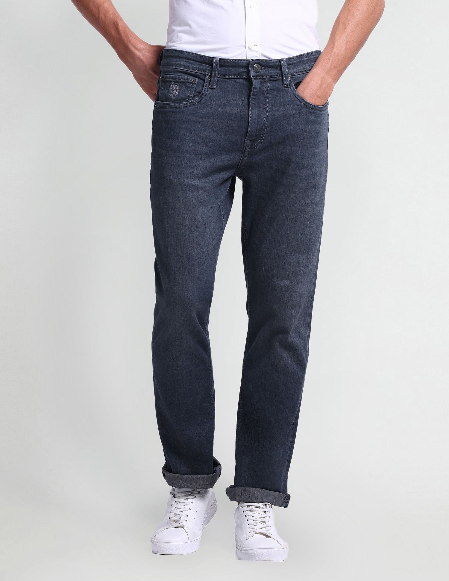 Harold Slim Straight Fit Blue Jeans Blue - U.S. Polo Assn. India | Large
