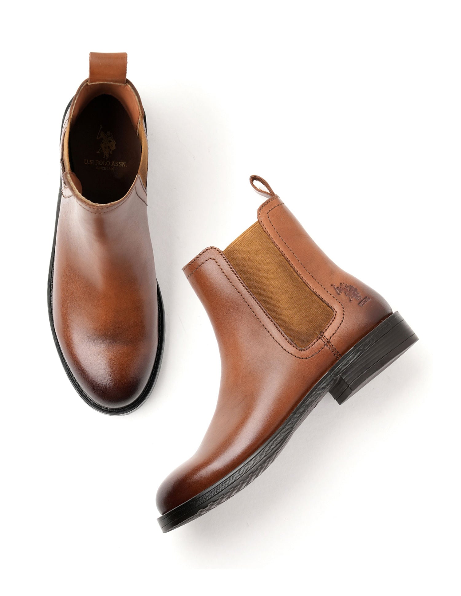 Women Antonella  Leather Chelsea Boots Tan - U.S. POLO ASSN. | Large