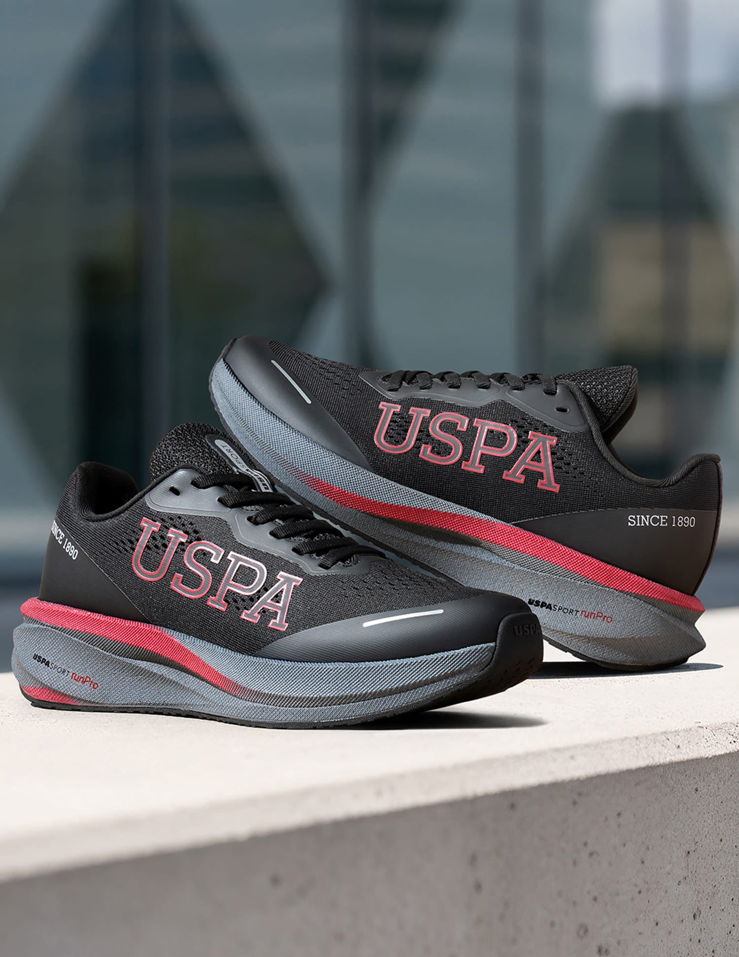 Men Rainer USPA Sport Runpro Running Shoes Black - U.S. Polo Assn. India | Large