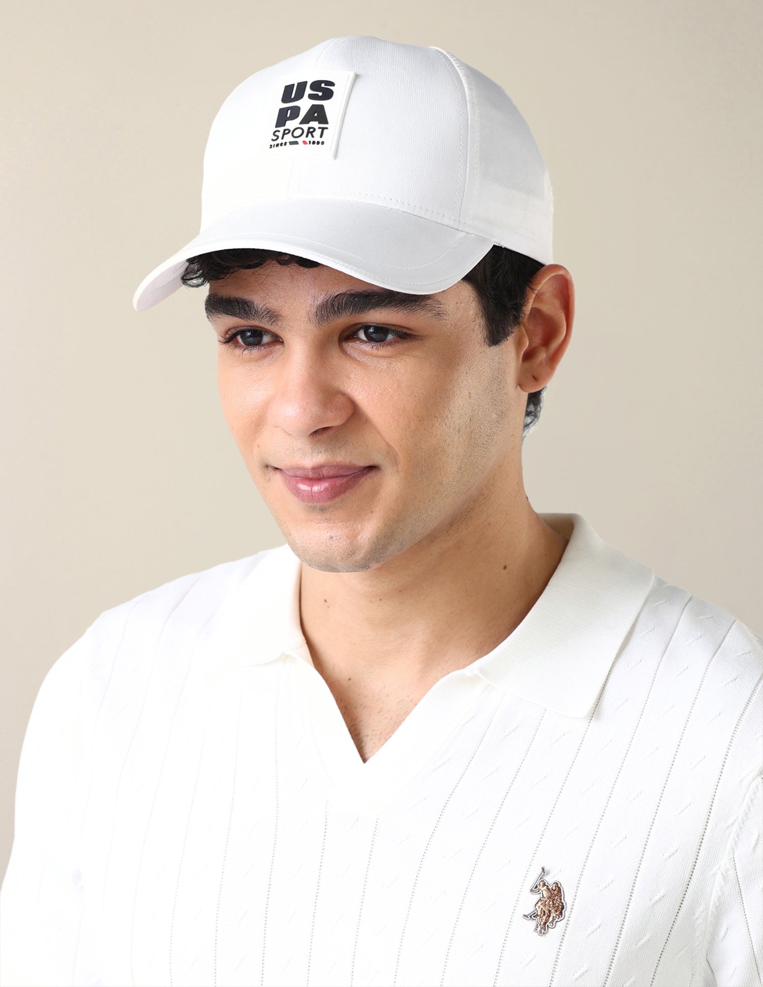 Brand Embossed Twill Cap White - U.S. Polo Assn. India | Large