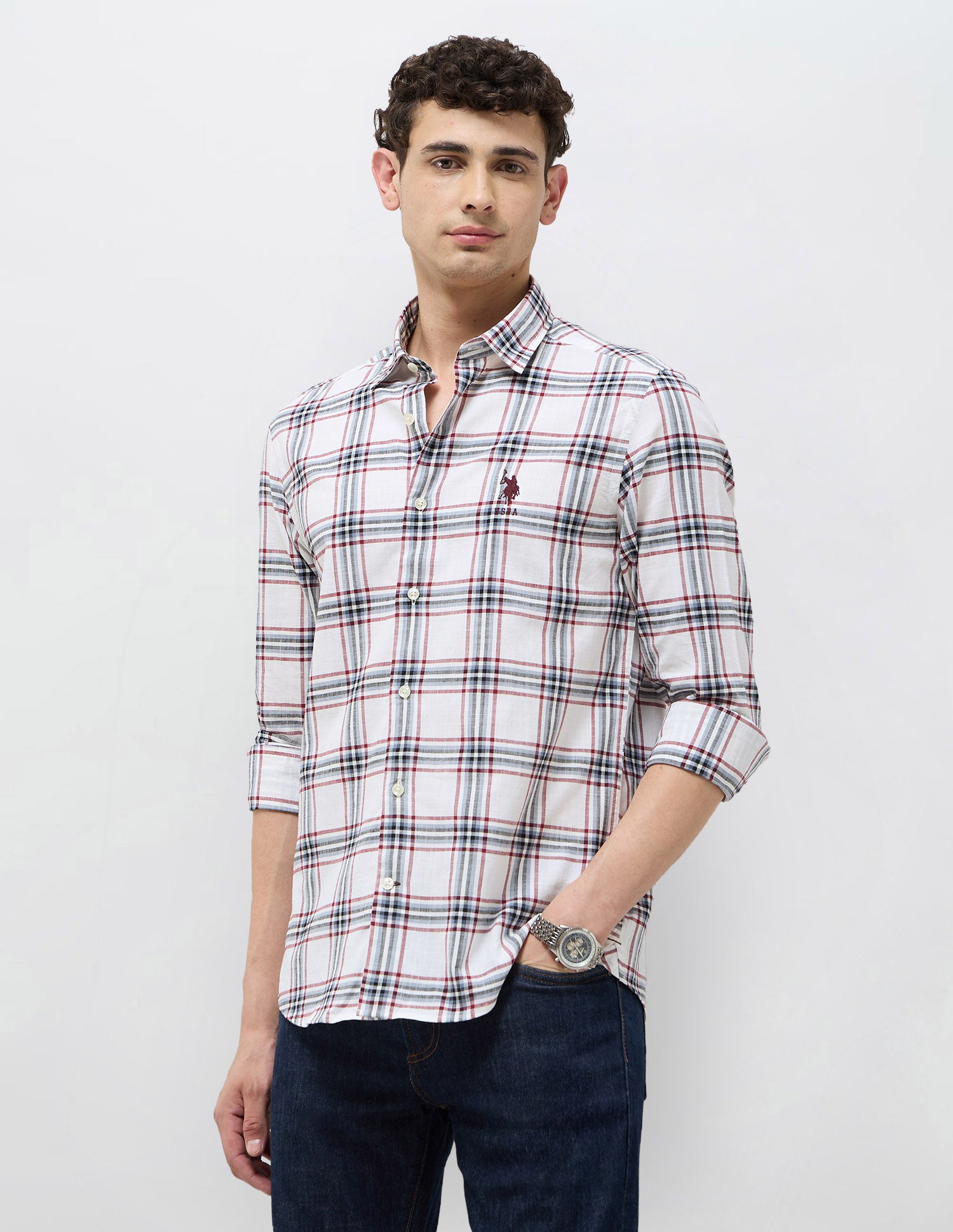 Grid Tattersall Checked Regular Fit Shirt
