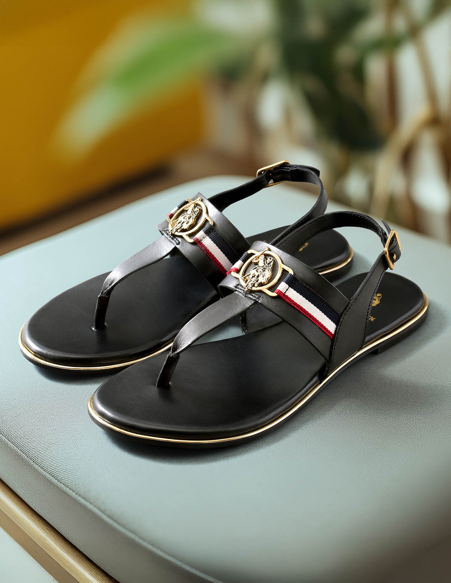 Women Beatrix Solid Flats Black - U.S. Polo Assn. India | Large