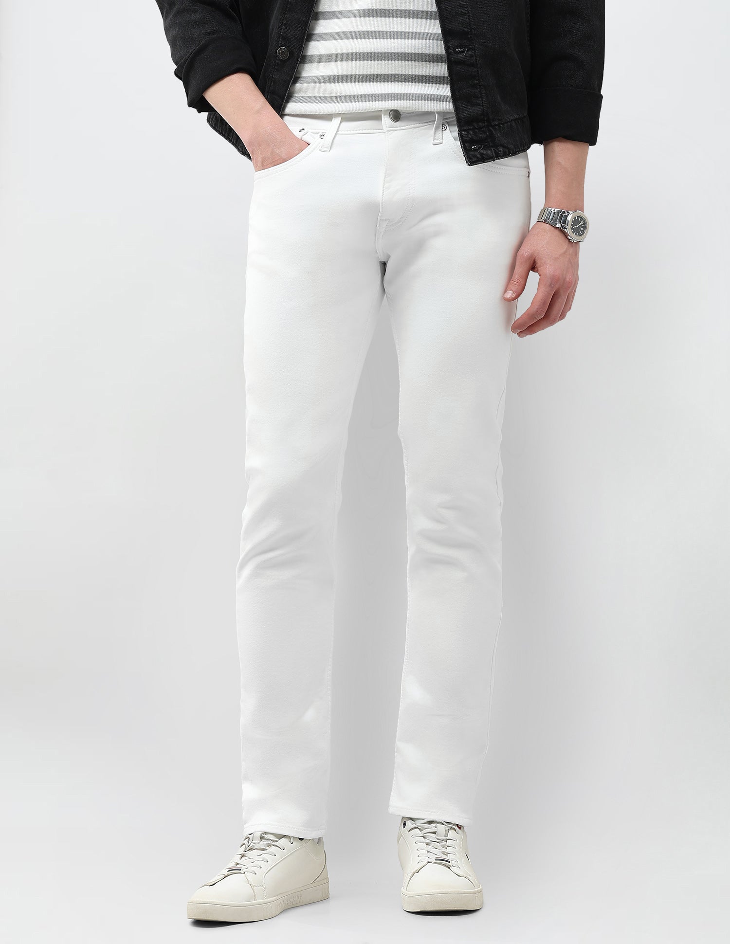 Brandon Slim Tapered Fit White Jeans