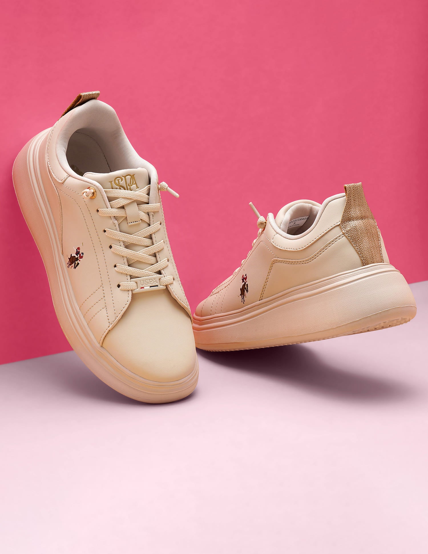 Minimal Logo Ariel Sneakers Beige - U.S. Polo Assn. India | Large