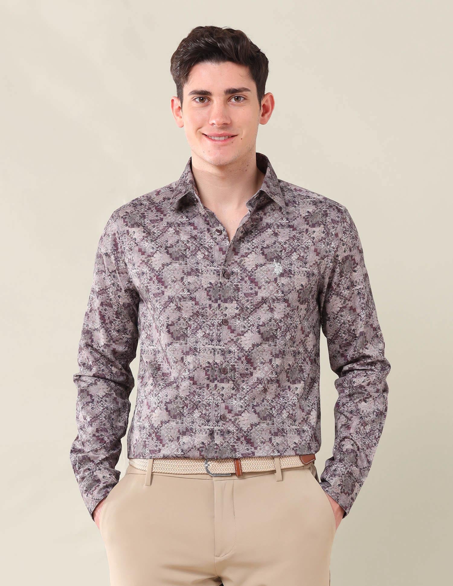 All Over Printed Tailored Fit Shirt