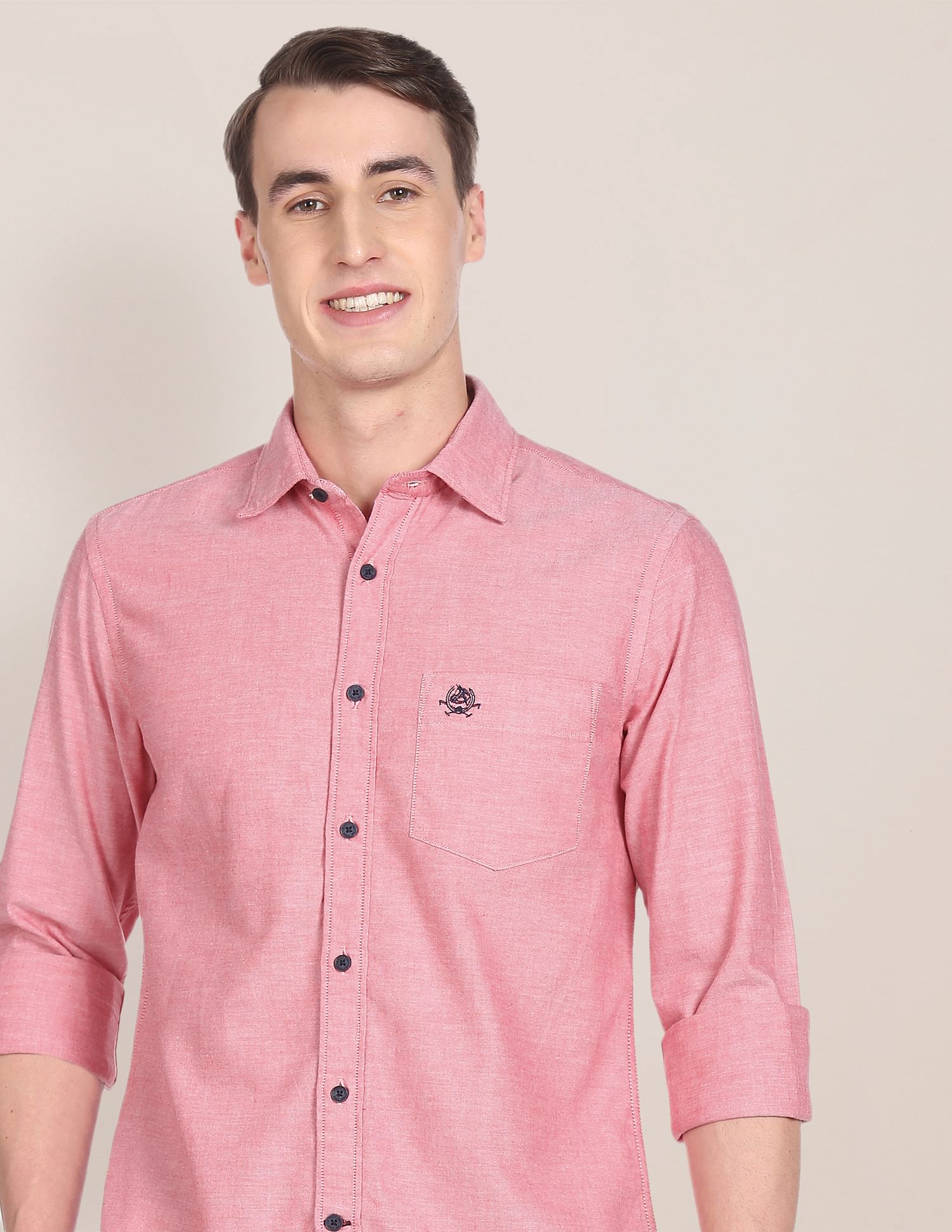 Premium Cotton Oxford Casual Shirt Red - U.S. Polo Assn. India | Large