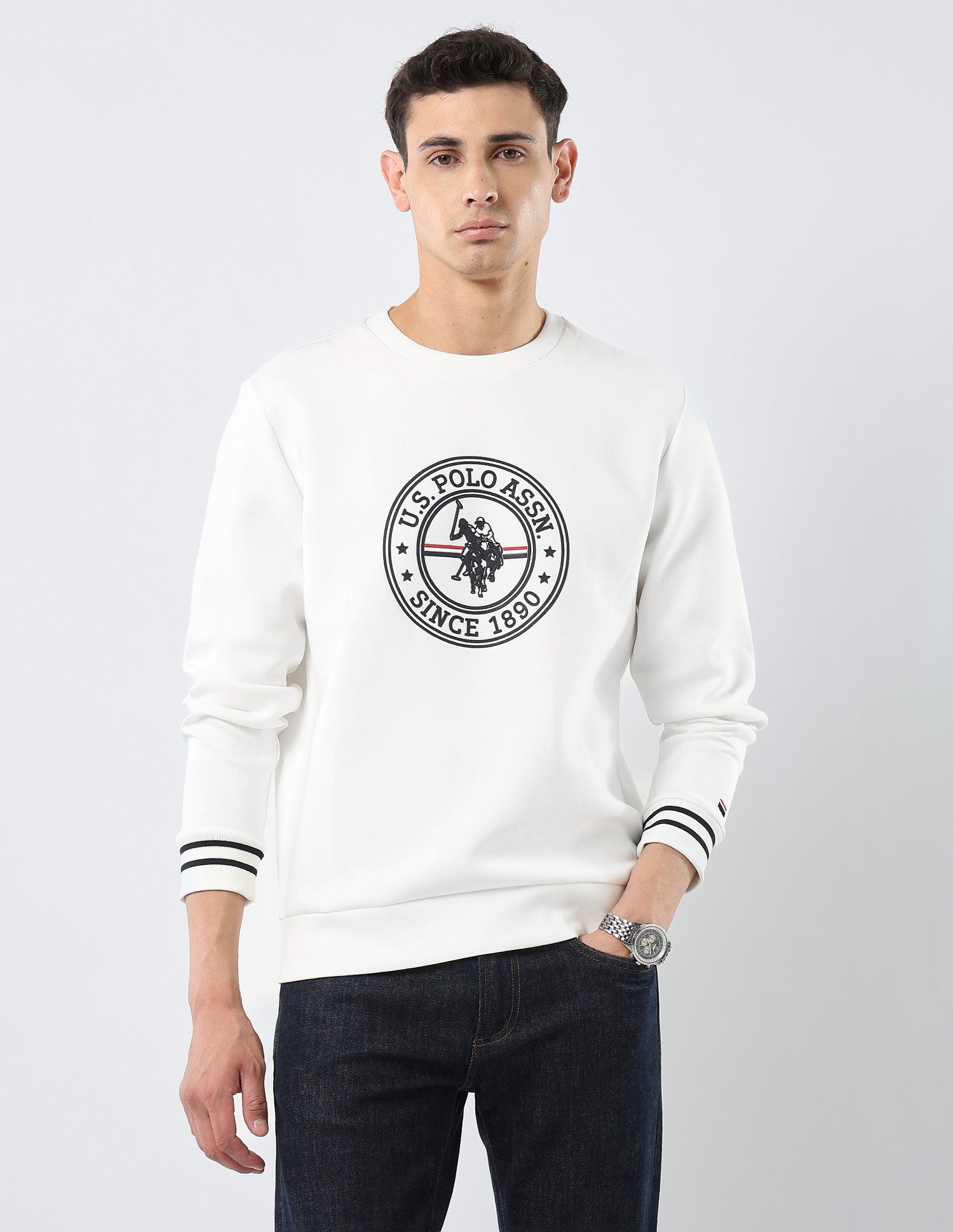 Brand Embossed Regular Fit Sweatshirt