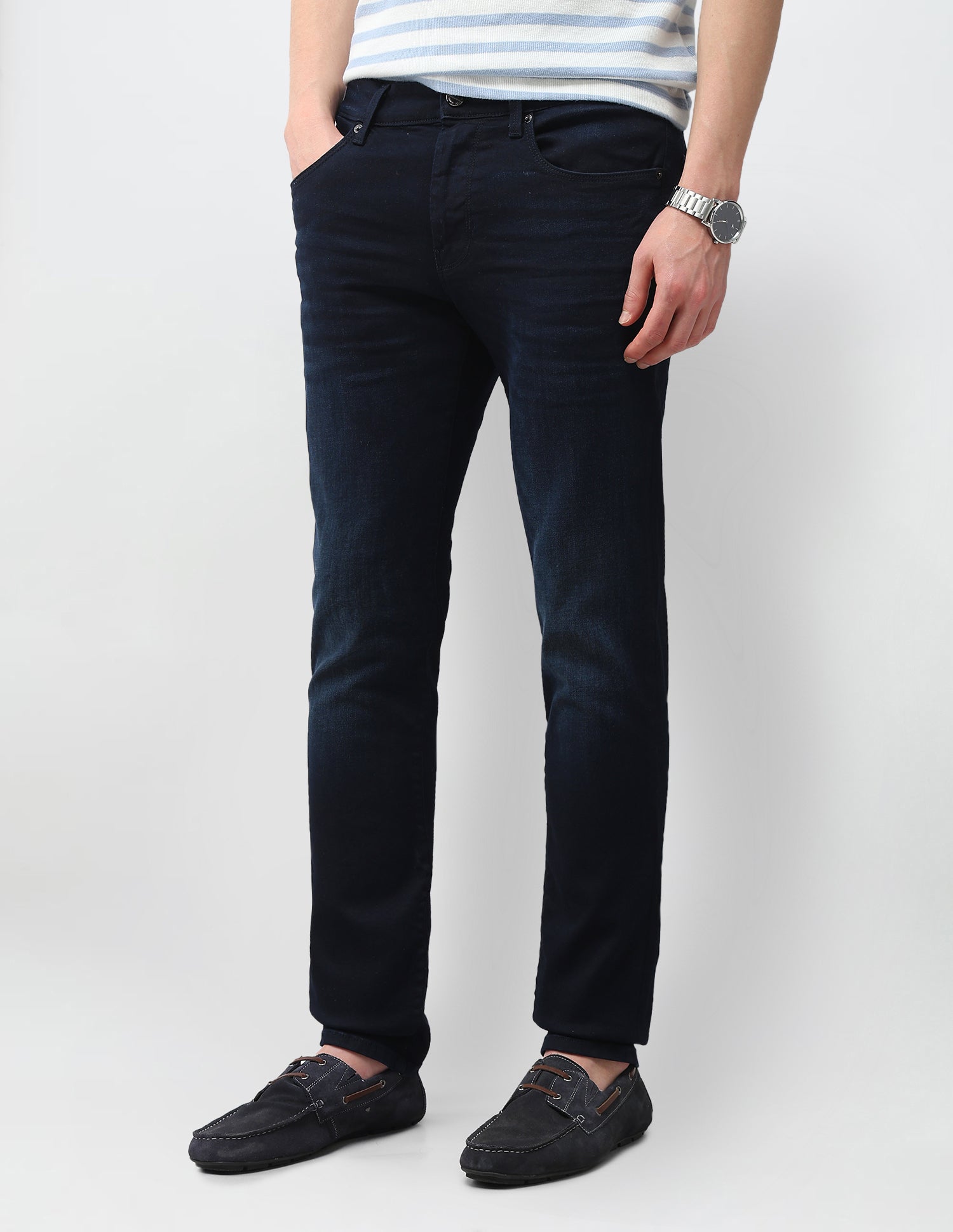 Brandon Slim Tapered Fit Blue Jeans Dark Blue - U.S. Polo Assn. India | Large