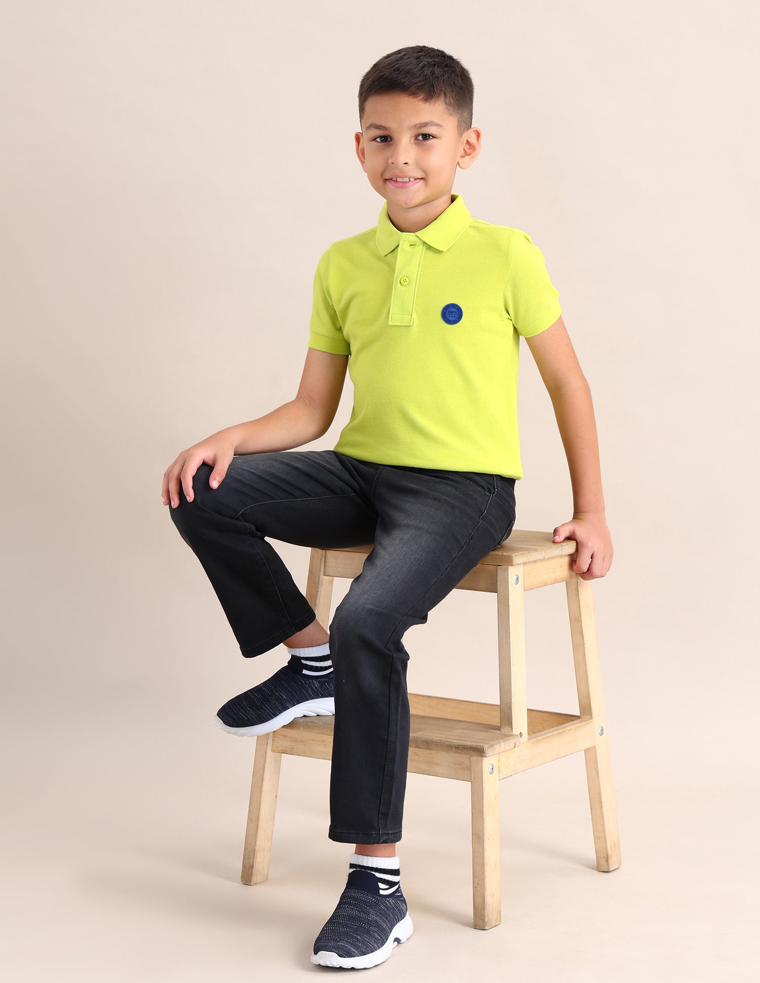 Boys Solid Cotton T-Shirt
