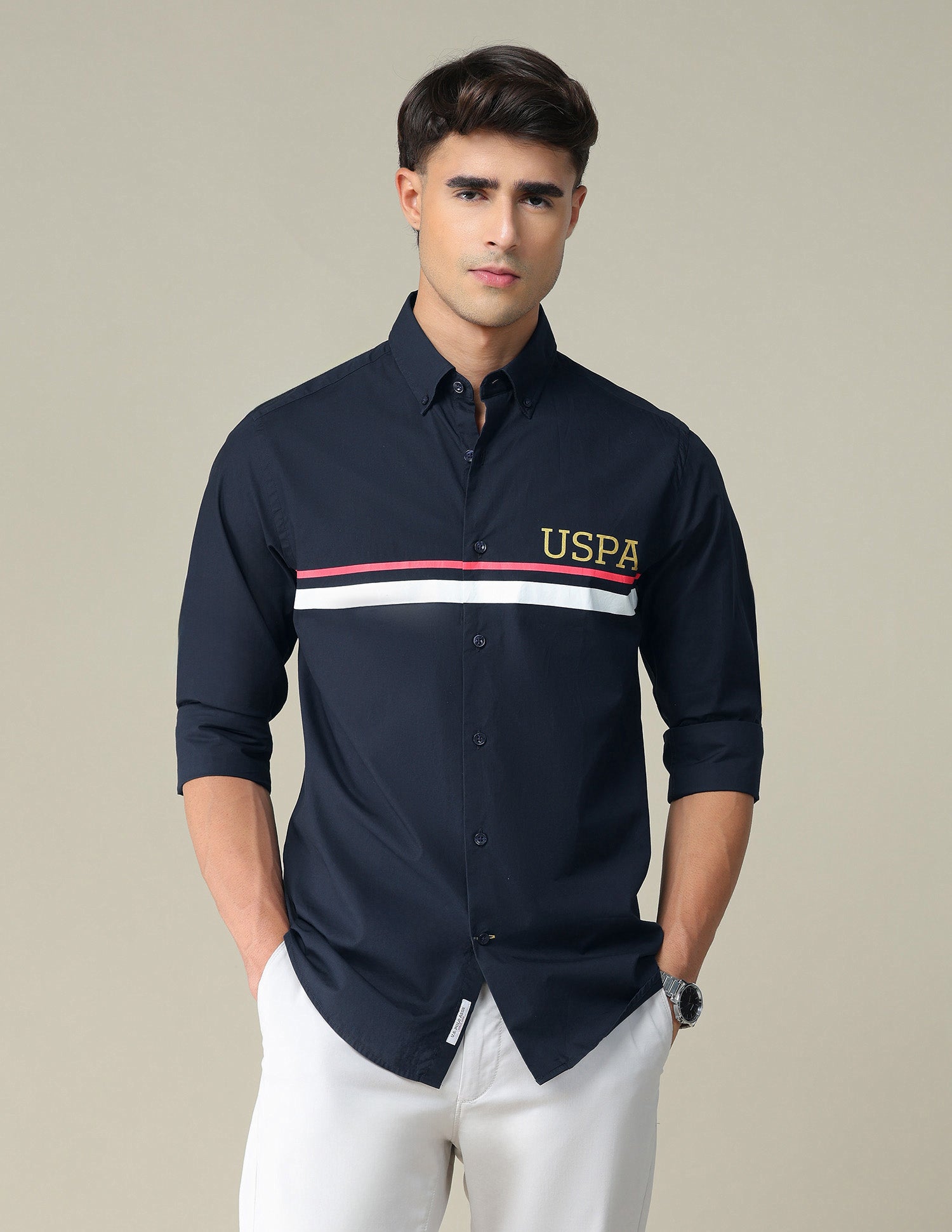 Engineer Stripe Cotton Shirt