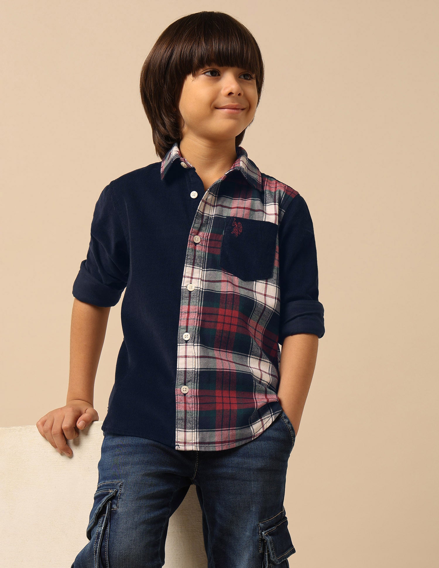Boys Tartan Checked Twill Shirt