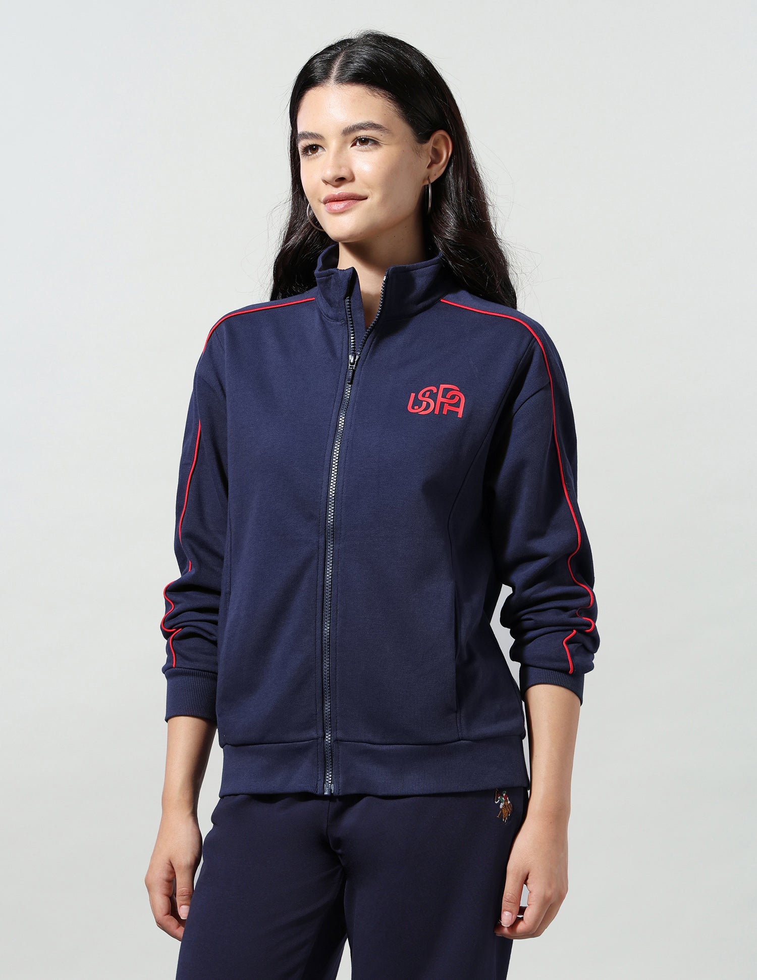 High Neck Zipper Jacket Navy - U.S. Polo Assn. India | Large
