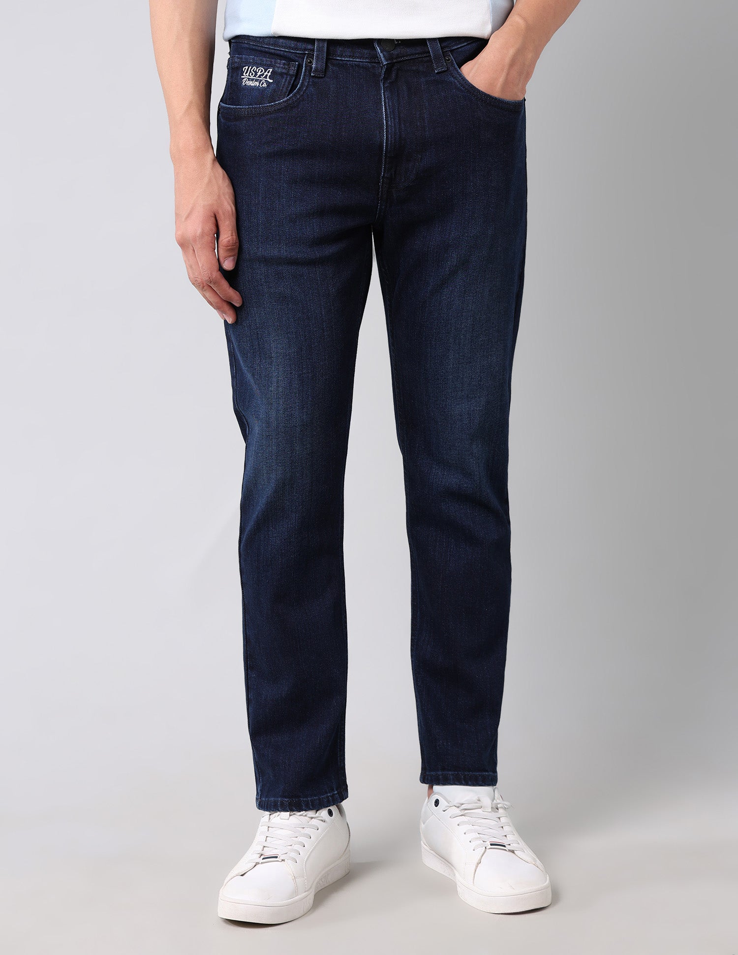Cole Comfort Cropped Fit Blue Jeans Blue - U.S. Polo Assn. India | Large