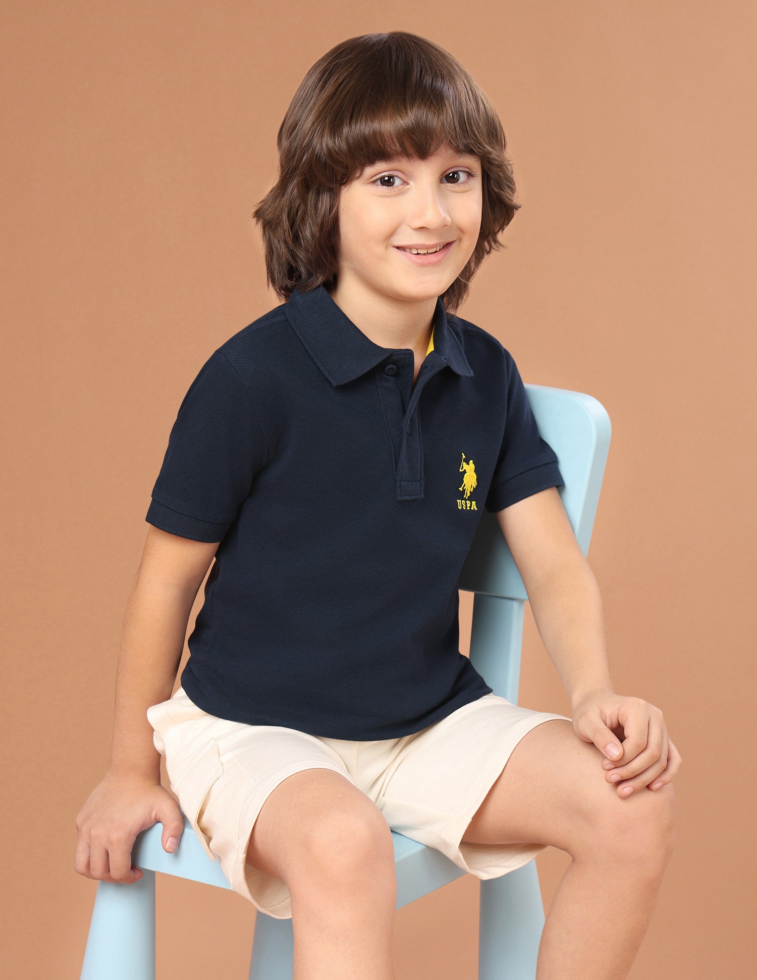 Solid Regular Fit Polo Shirt Navy - U.S. Polo Assn. India | Large
