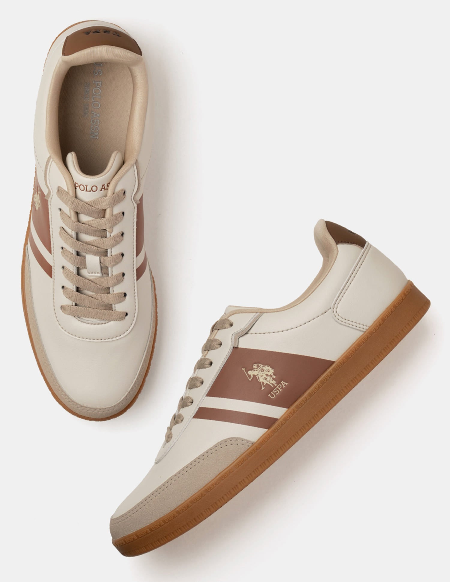 Men Hilton 2.0 Colourblocked Sneakers Beige - U.S. Polo Assn. India | Large