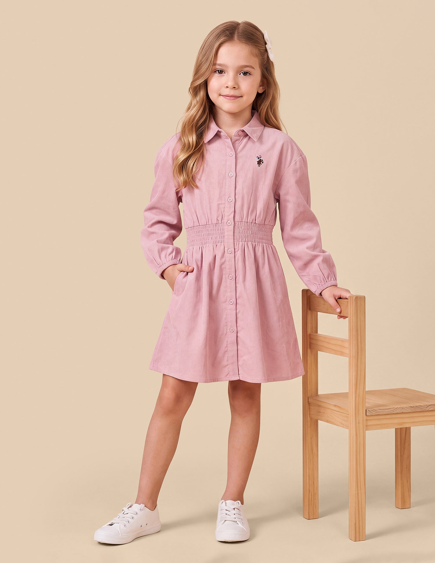 Solid Relaxed Fit Shirt Dress Pink - U.S. Polo Assn. India | Large