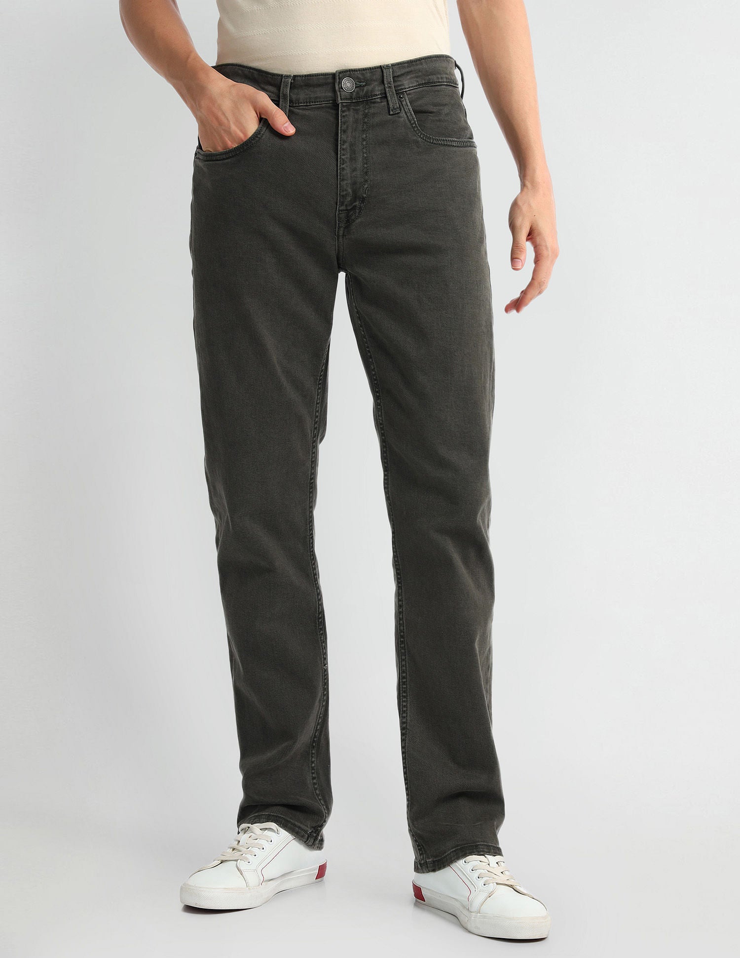 Harold Slim Straight Fit Green Jeans Green - U.S. Polo Assn. India | Large