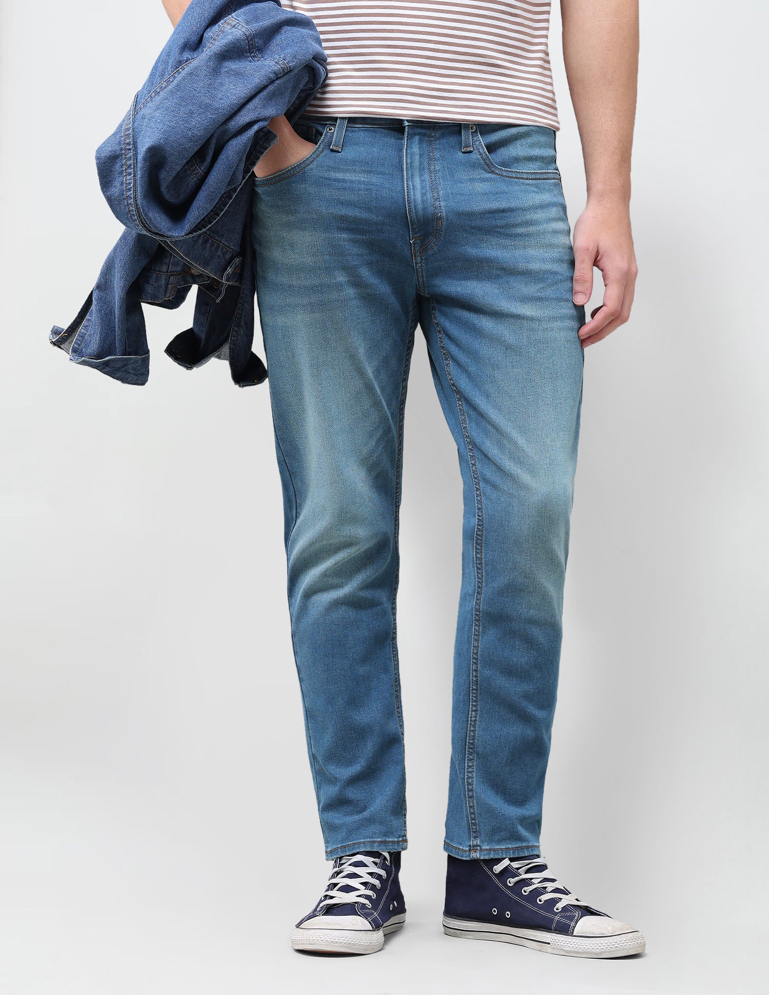 Solid Tapered Fit Jeans Blue - U.S. Polo Assn. India | Large