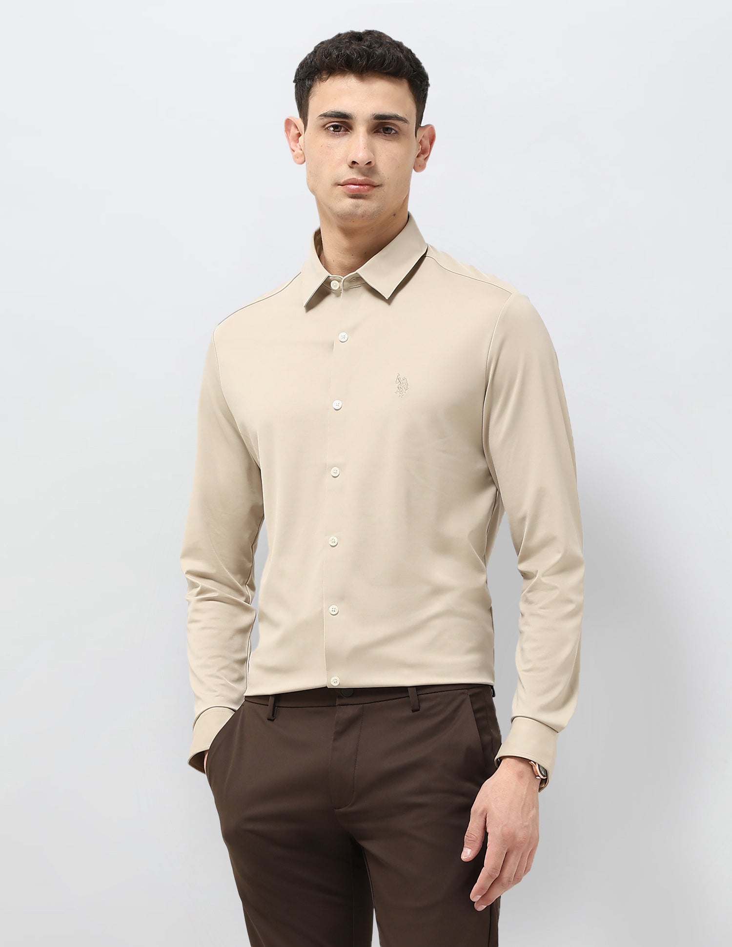 Solid Tailored Fit Shirt