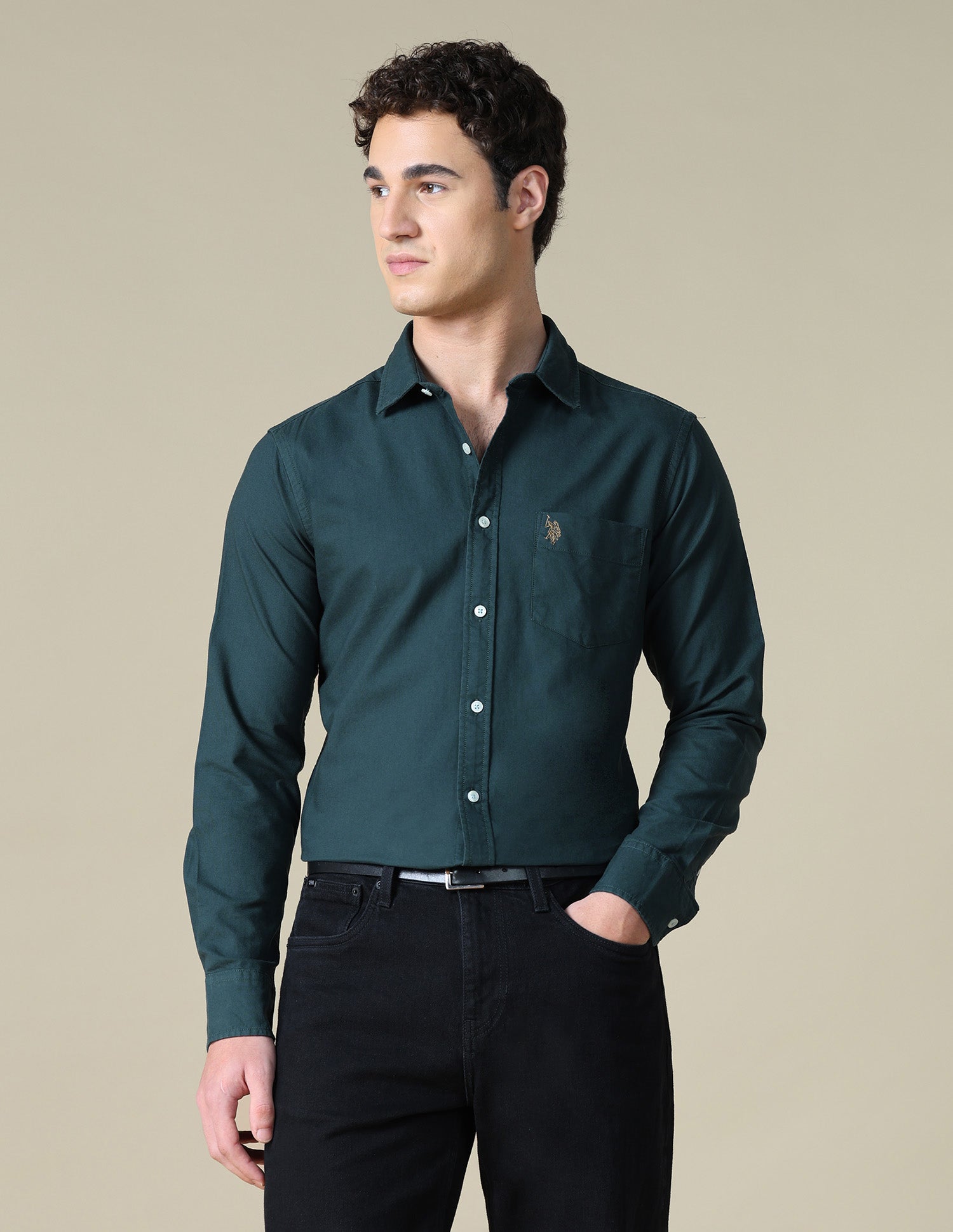 Solid Oxford Shirt Teal - U.S. Polo Assn. India | Large