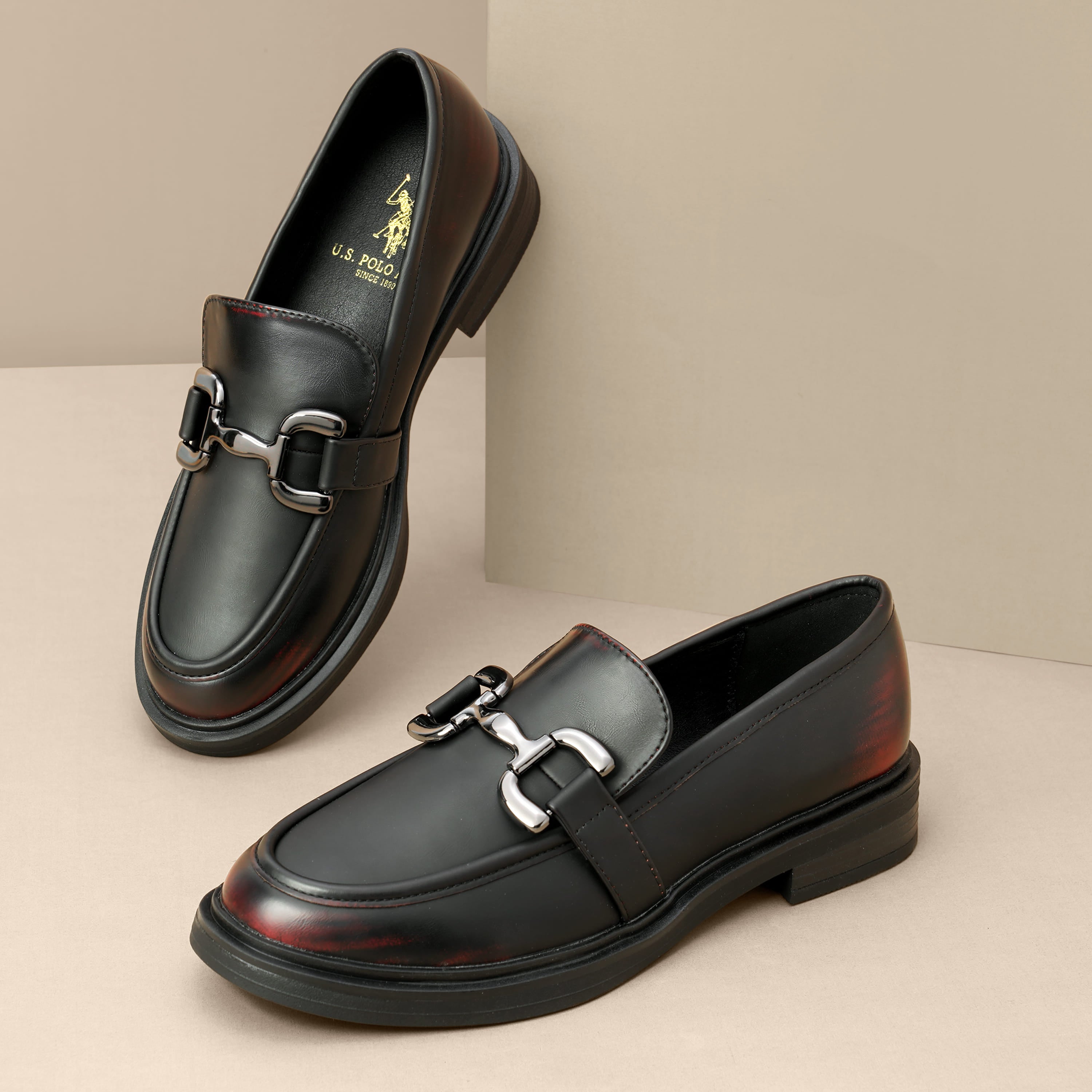 Natalia Black Loafers Black - U.S. Polo Assn. India | Large