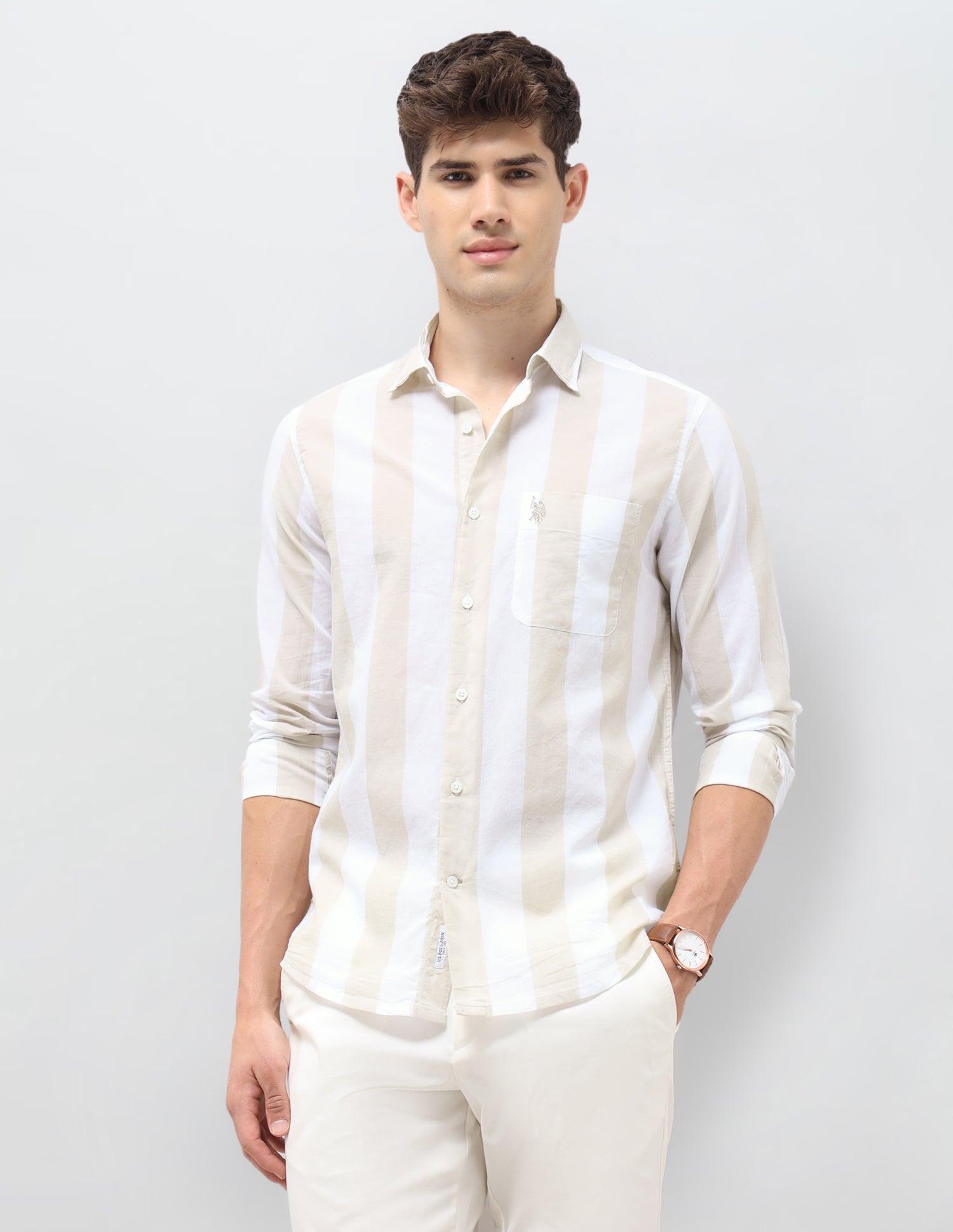 Vertical Striped Tailored Fit Shirt
