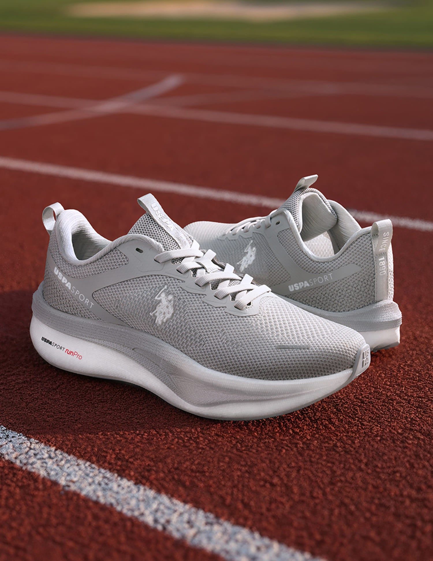 Men Werner USPA Sport Runpro Running Shoes Light Grey - U.S. Polo Assn. India | Large