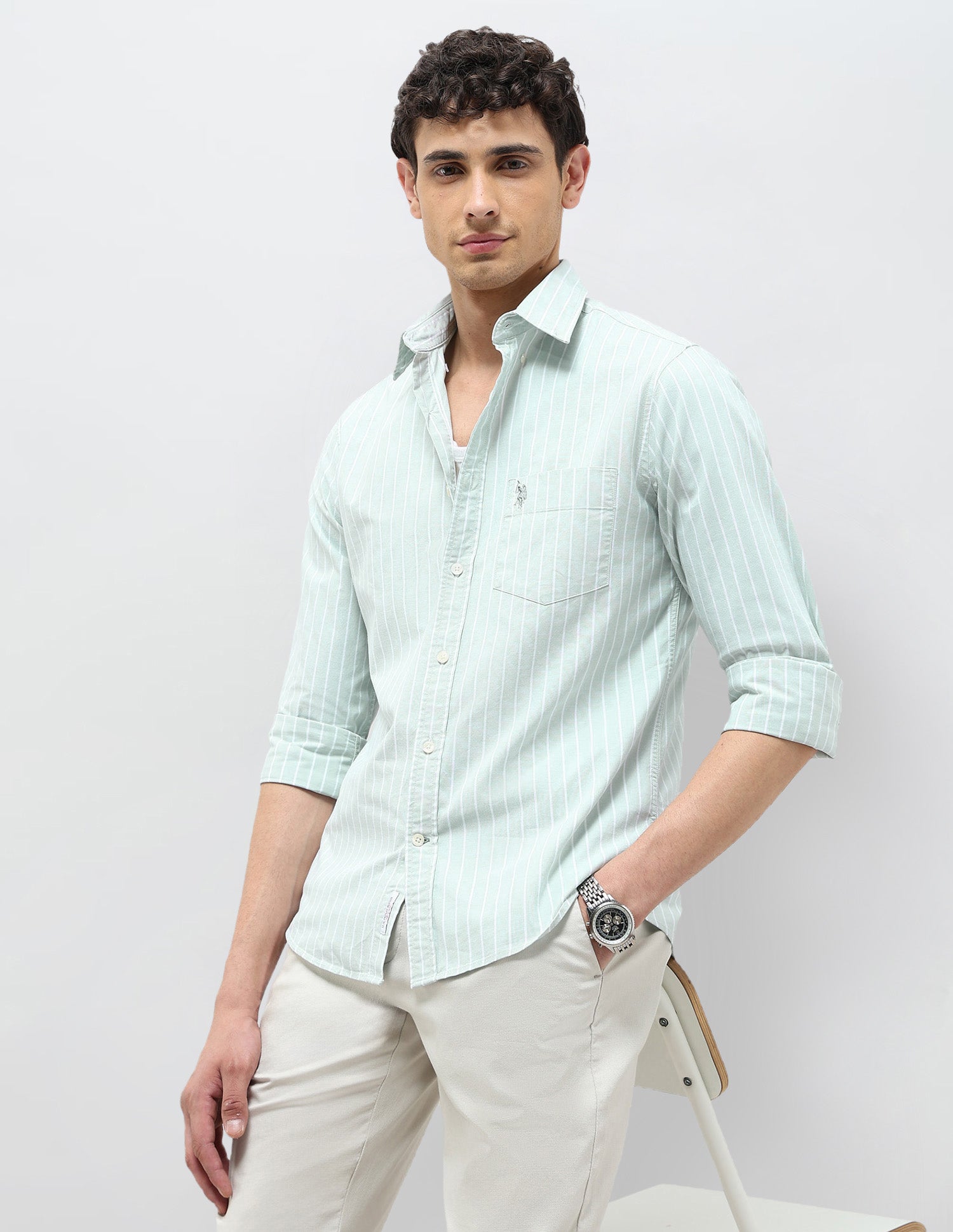 Vertical Striped Tailored Fit Shirt