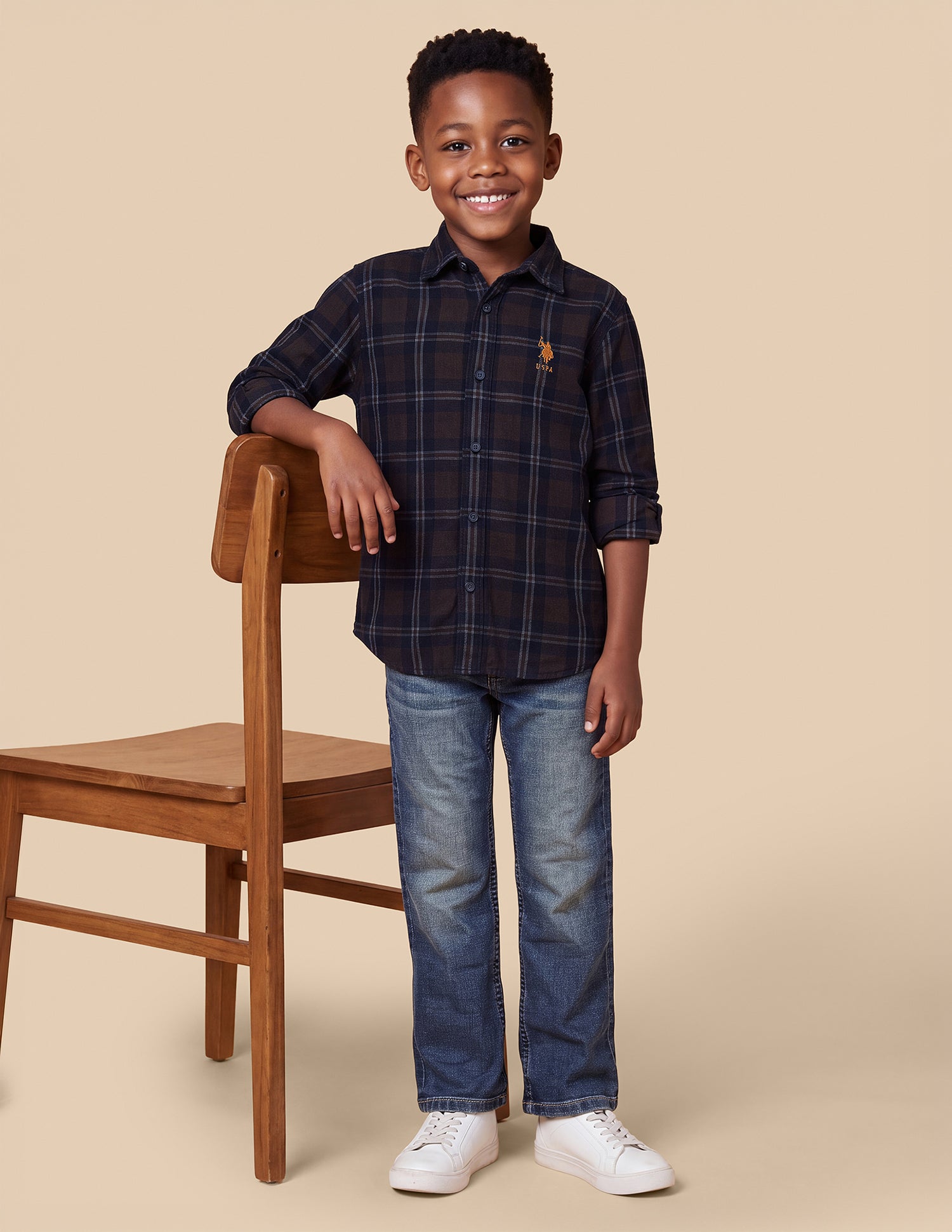 Corduroy Plaid Checked Shirt Brown - U.S. Polo Assn. India | Large