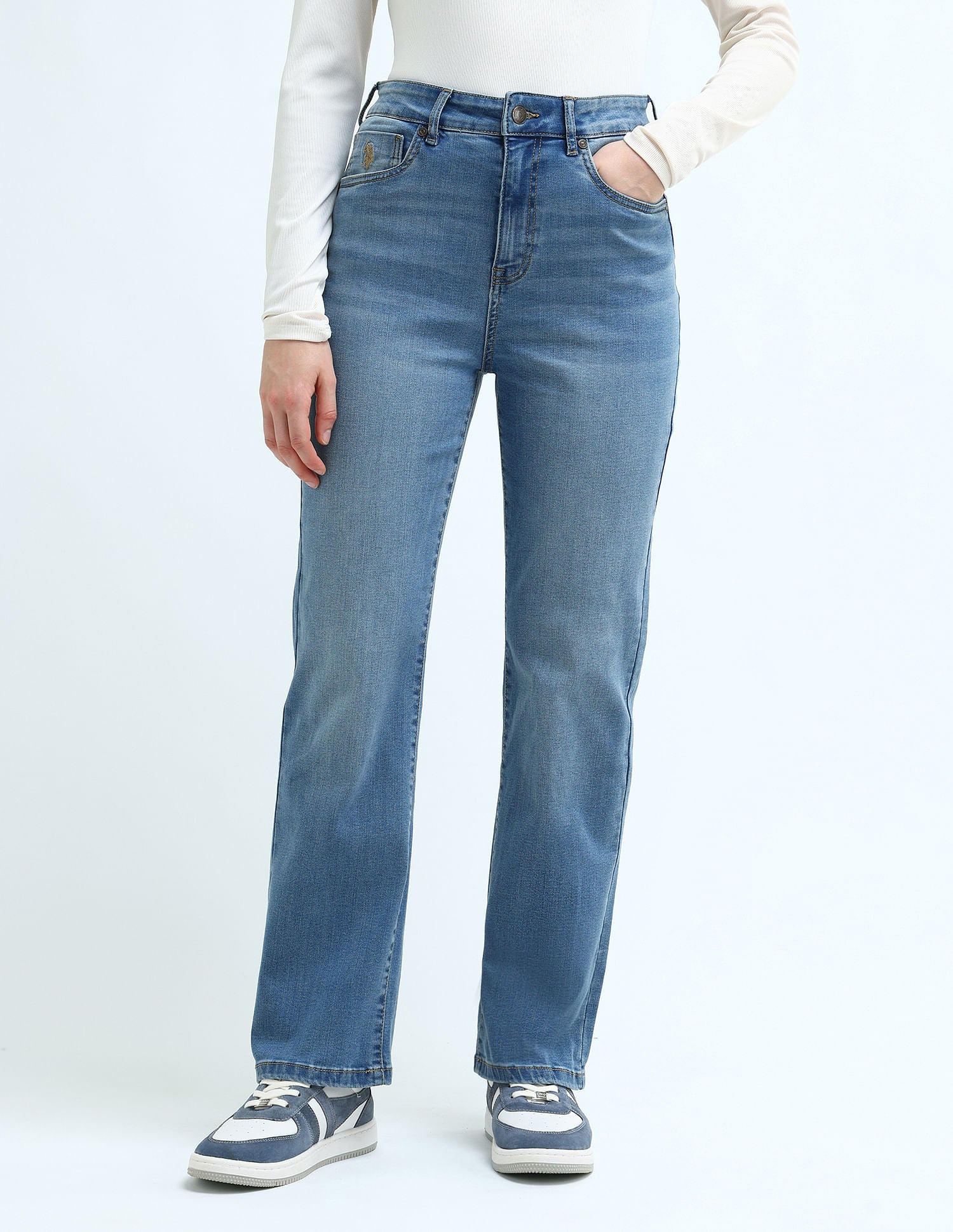 Straight Fit Mid Rise Jeans Blue - U.S. Polo Assn. India | Large