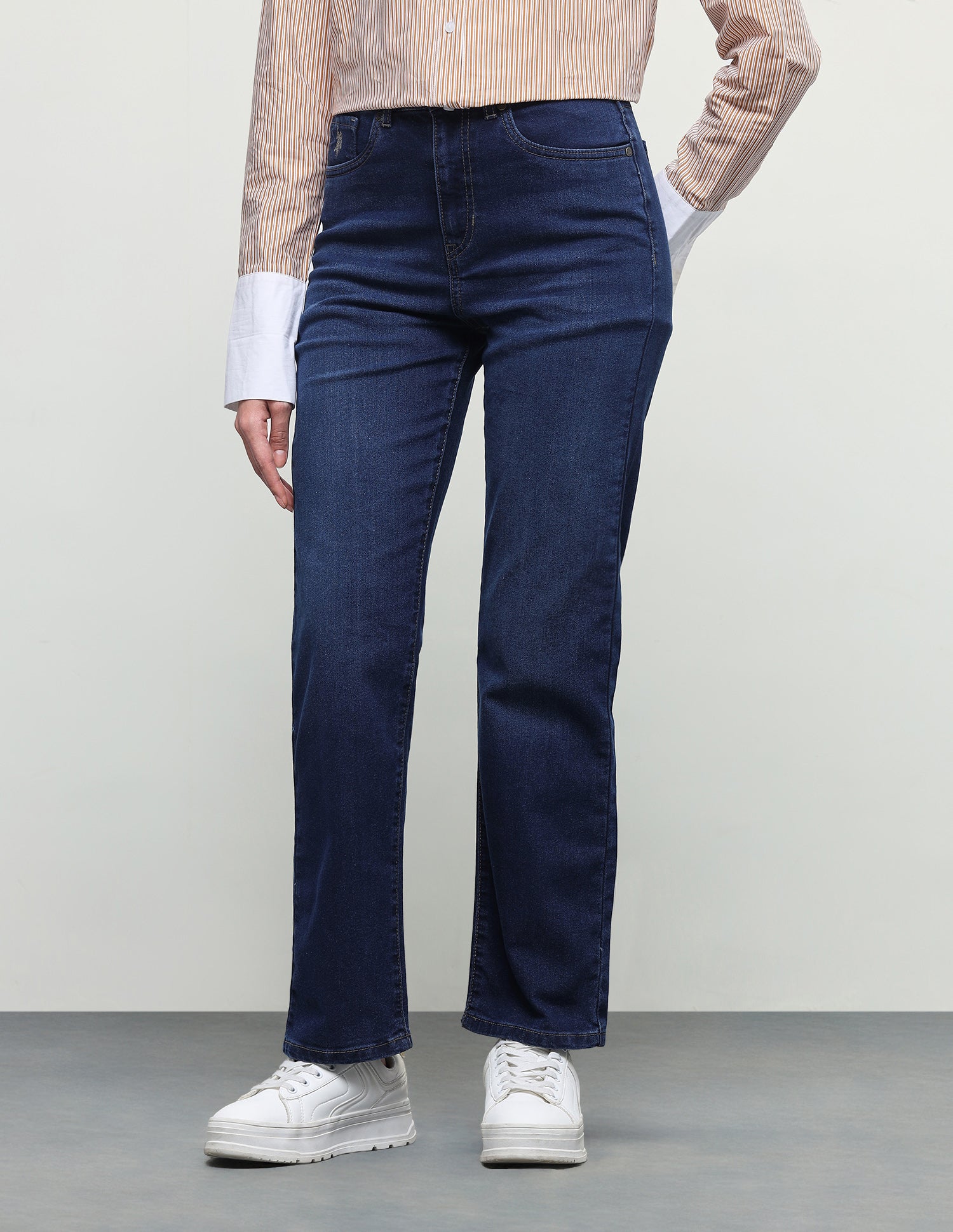 Straight Fit Blue Jeans