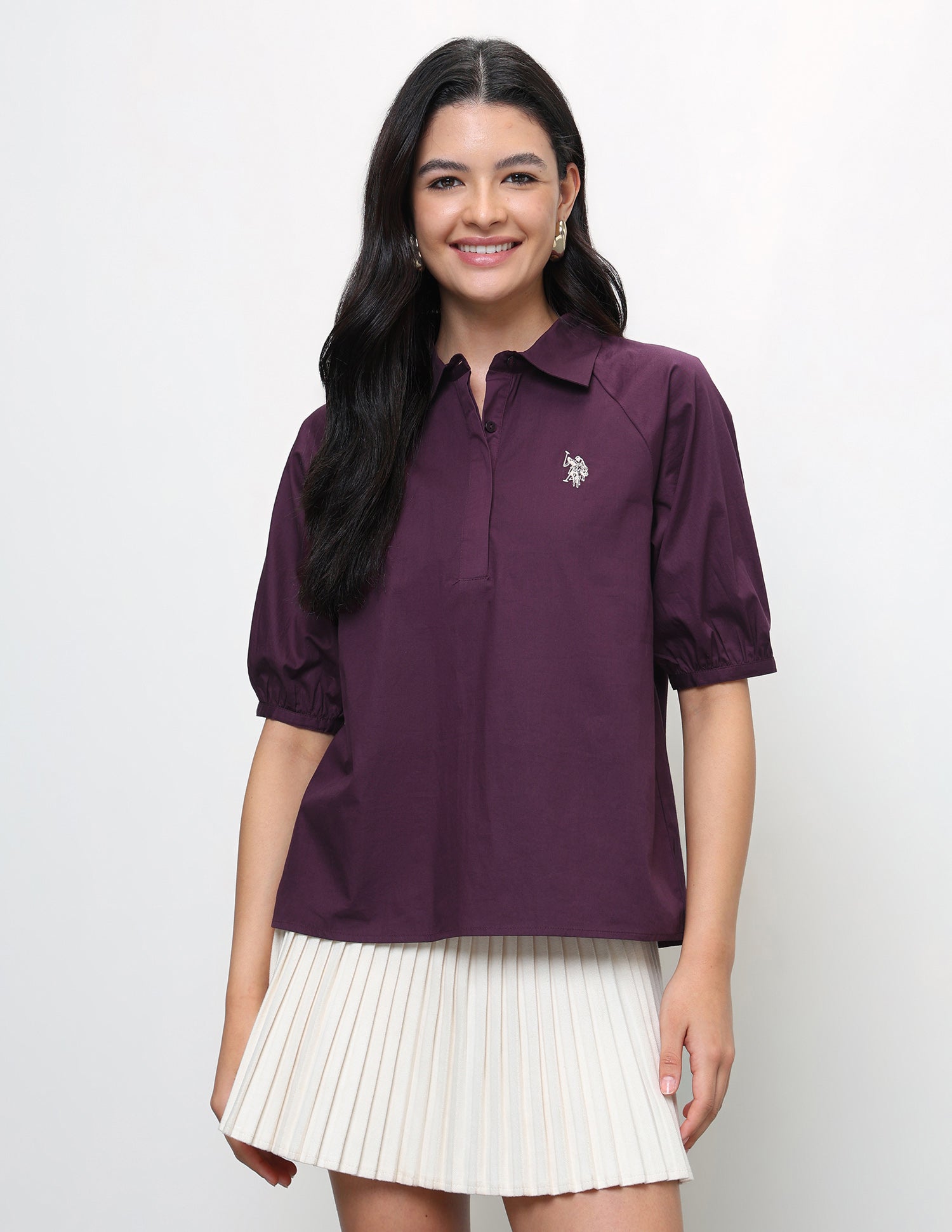 Solid Relaxed Fit Shirt Purple - U.S. Polo Assn. India | Large