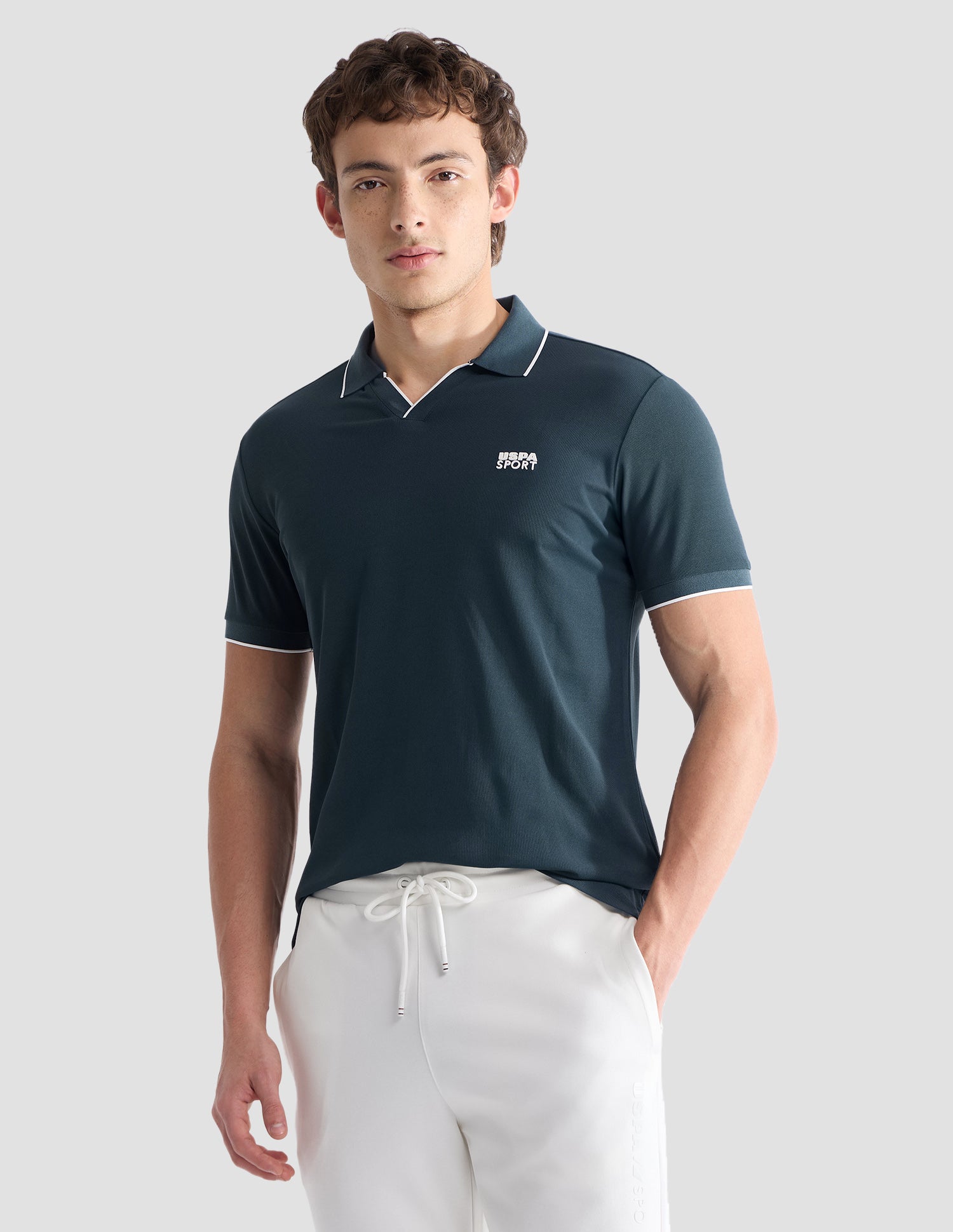 Solid Slim Fit Active Polo Shirt