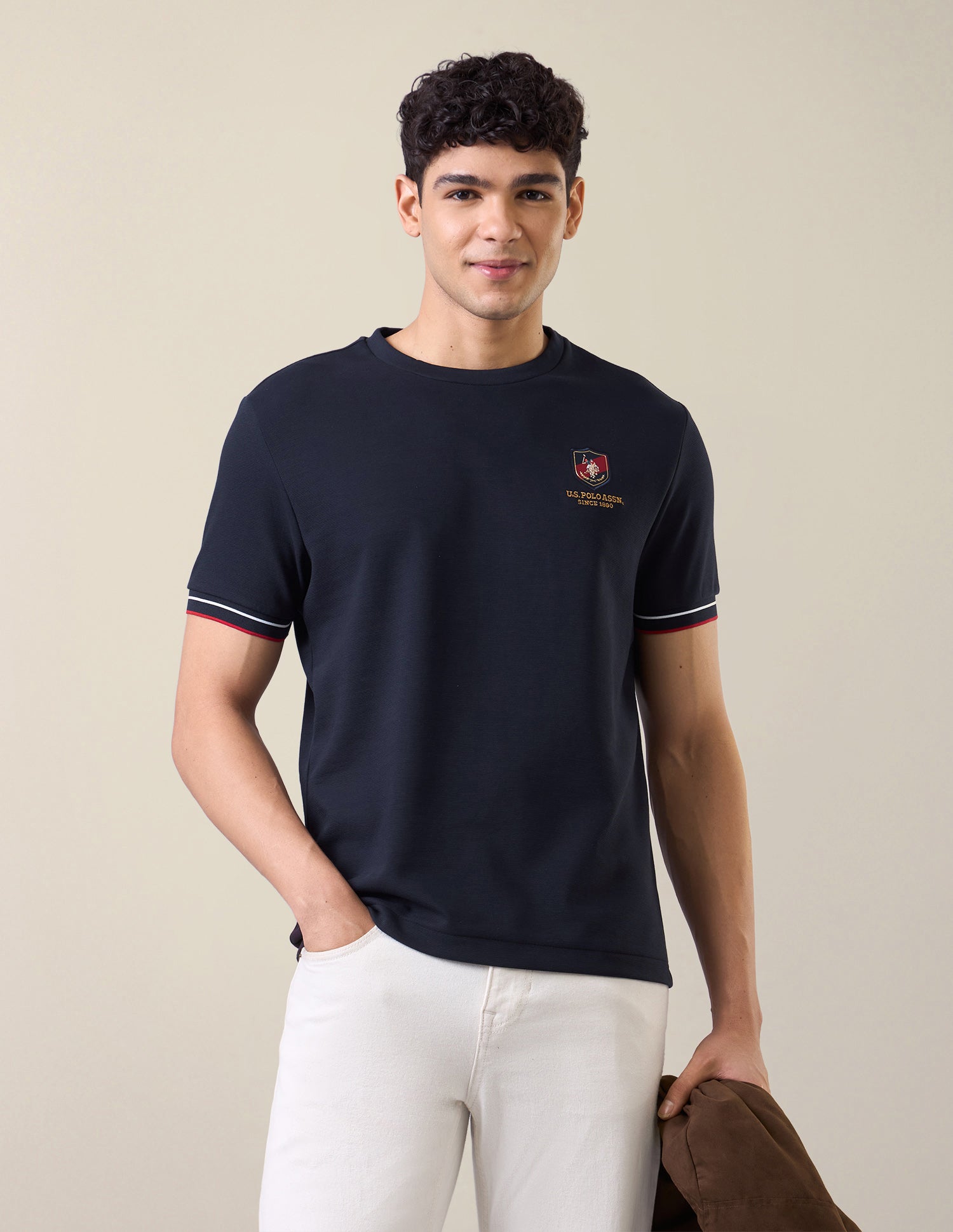 Solid Slim Fit T-Shirt Navy - U.S. Polo Assn. India | Large