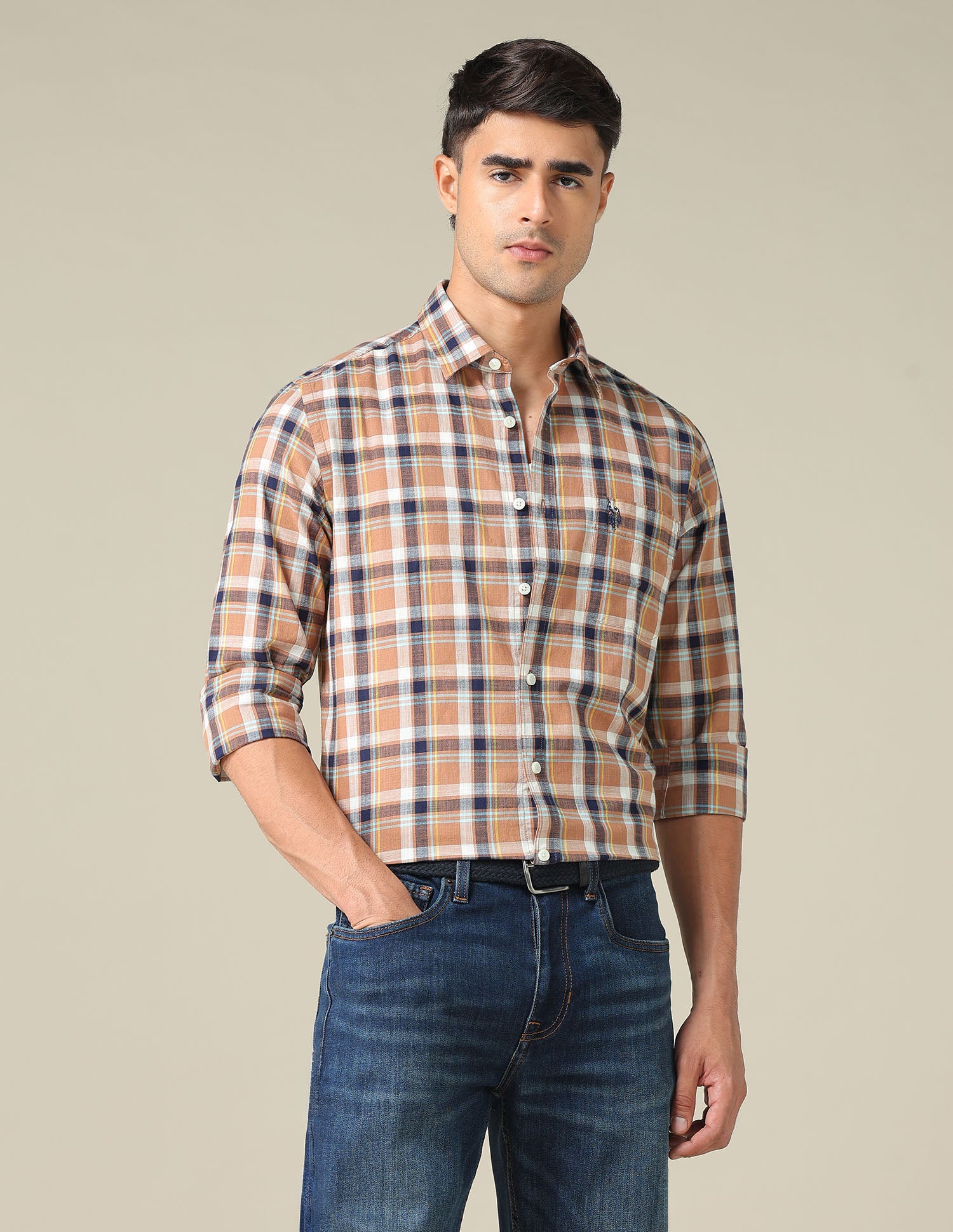 Regular Fit Plaid Checked Shirt