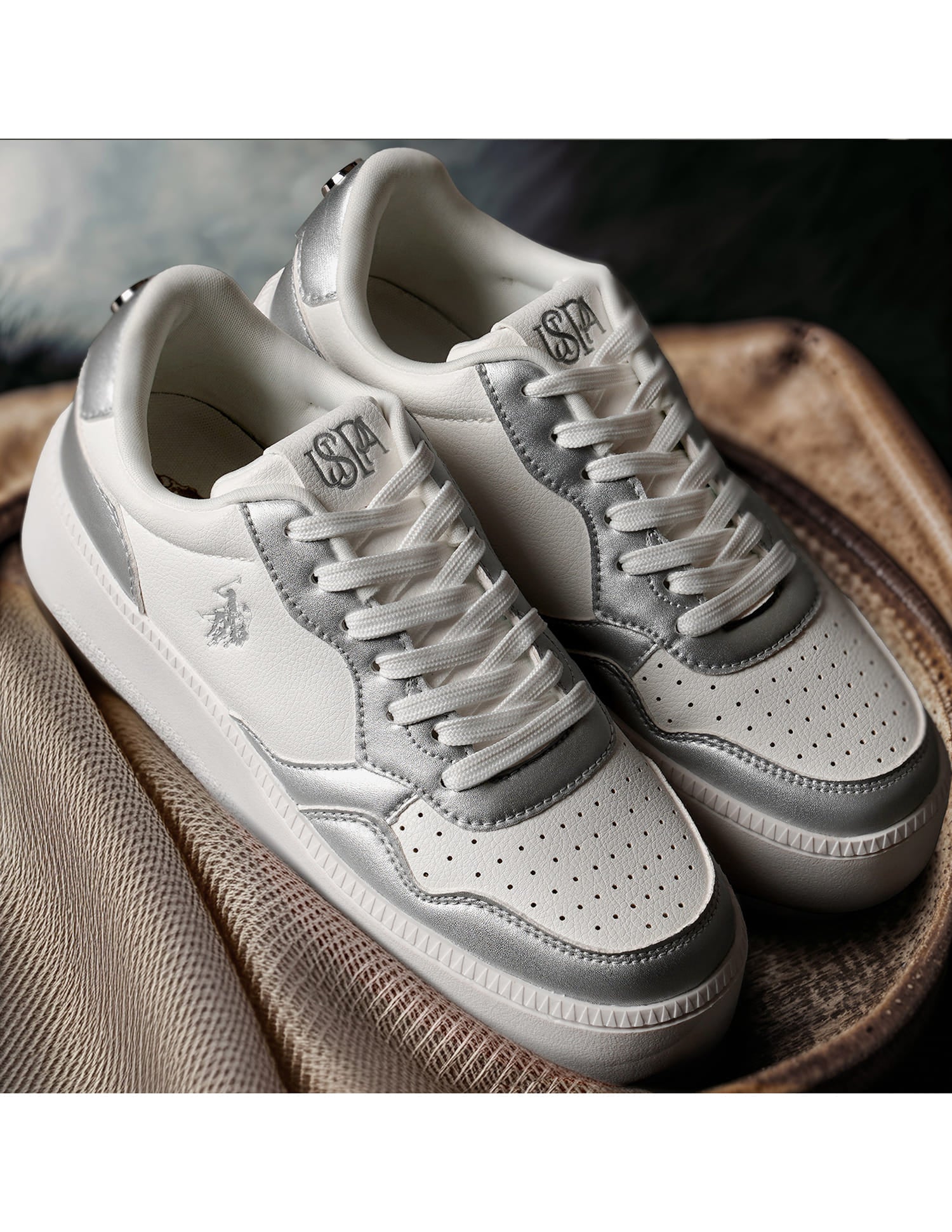Leontina White Chunky Sneaker Shoes White - U.S. Polo Assn. India | Large