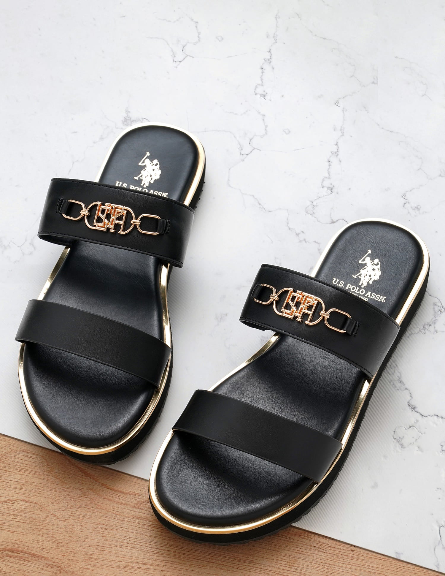 Comfort EVA Flat Cinzia Sandals Black - U.S. Polo Assn. India | Large