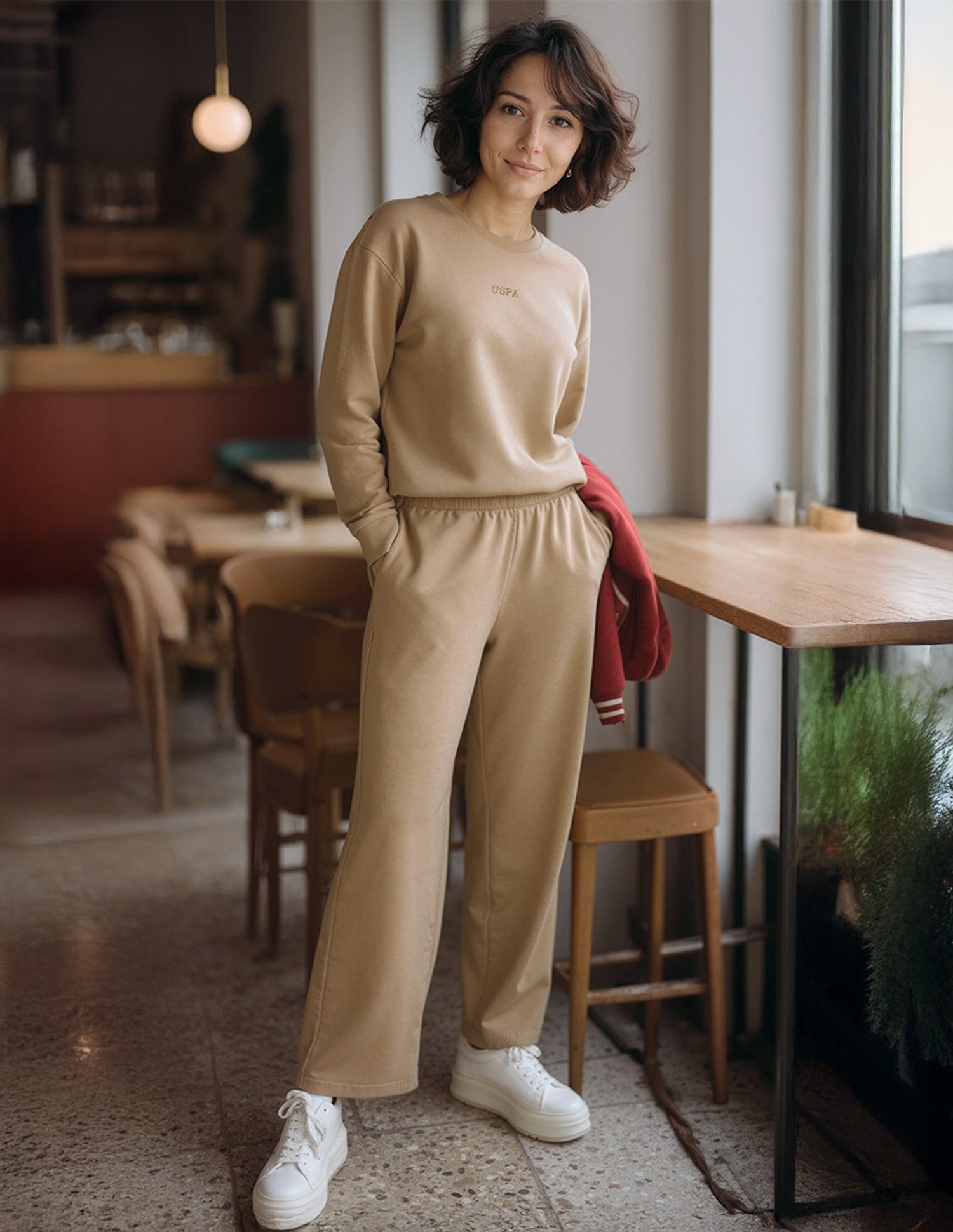 Textured Straight Fit Lounge Trousers