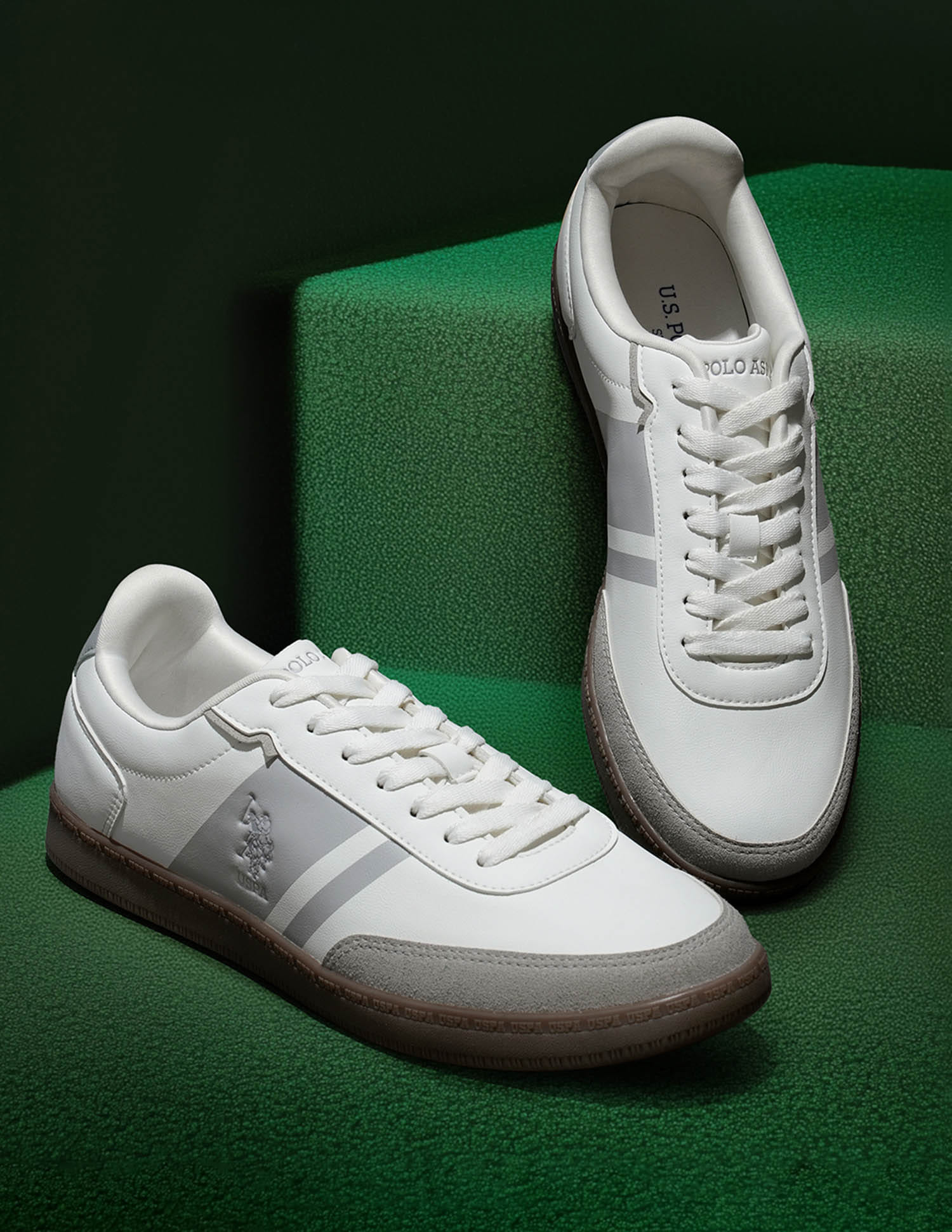 Men Hilton Colour Blocked Sneakers White - U.S. Polo Assn. India | Large