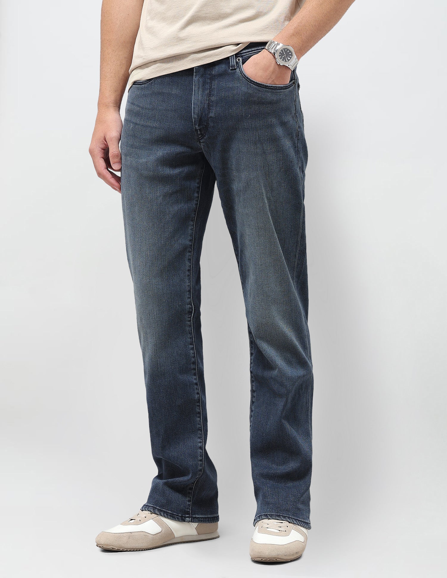 Harold Slim Straight Fit Blue Jeans Mid Blue - U.S. Polo Assn. India | Large