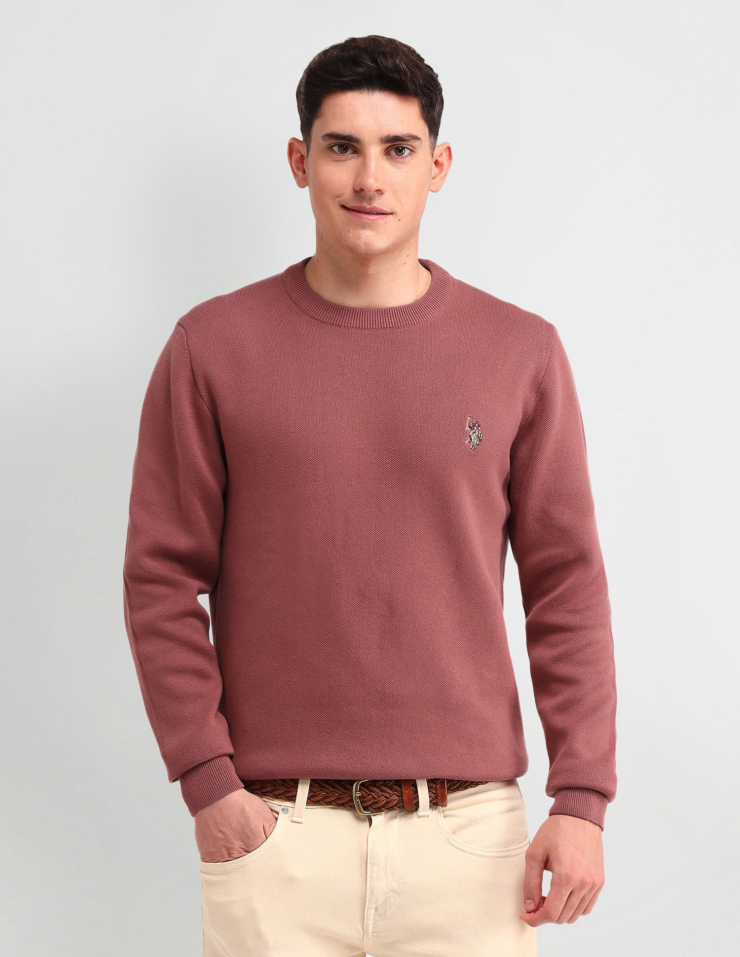 Regular Fit Solid Sweater