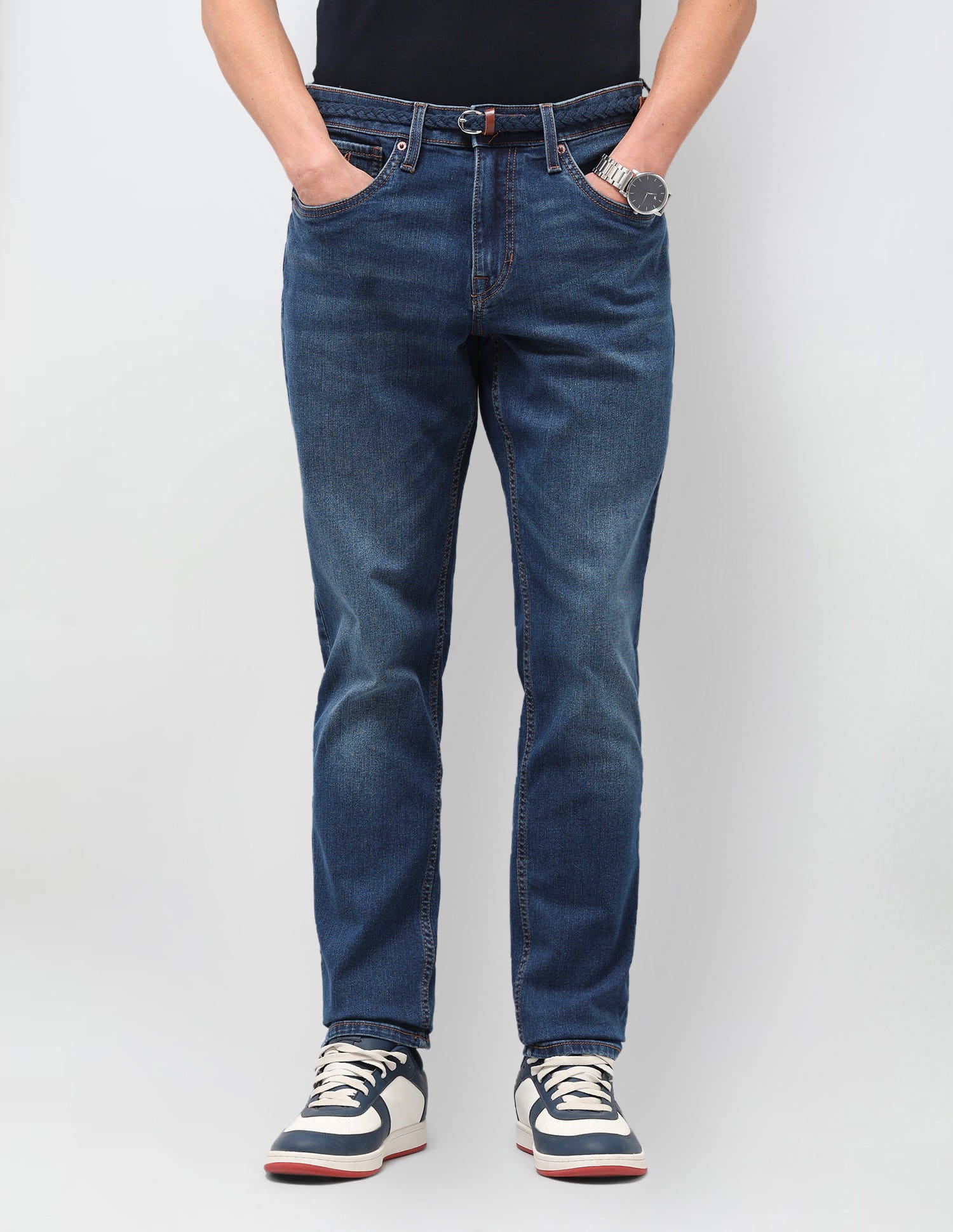 Solid Slim Fit Jeans Blue - U.S. Polo Assn. India | Large