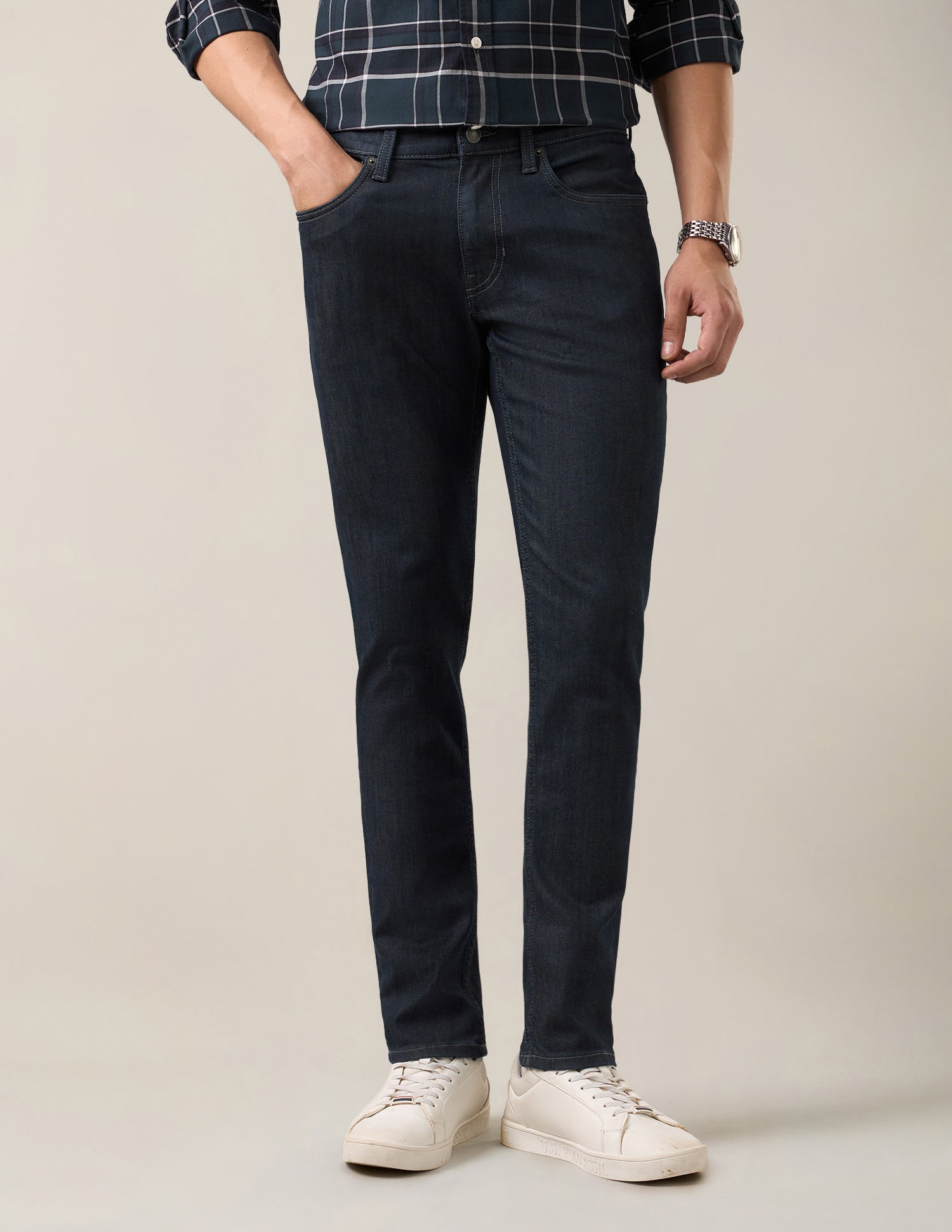 Brandon Slim-Tapered Fit Blue Jeans Rinse Blue - U.S. Polo Assn. India | Large