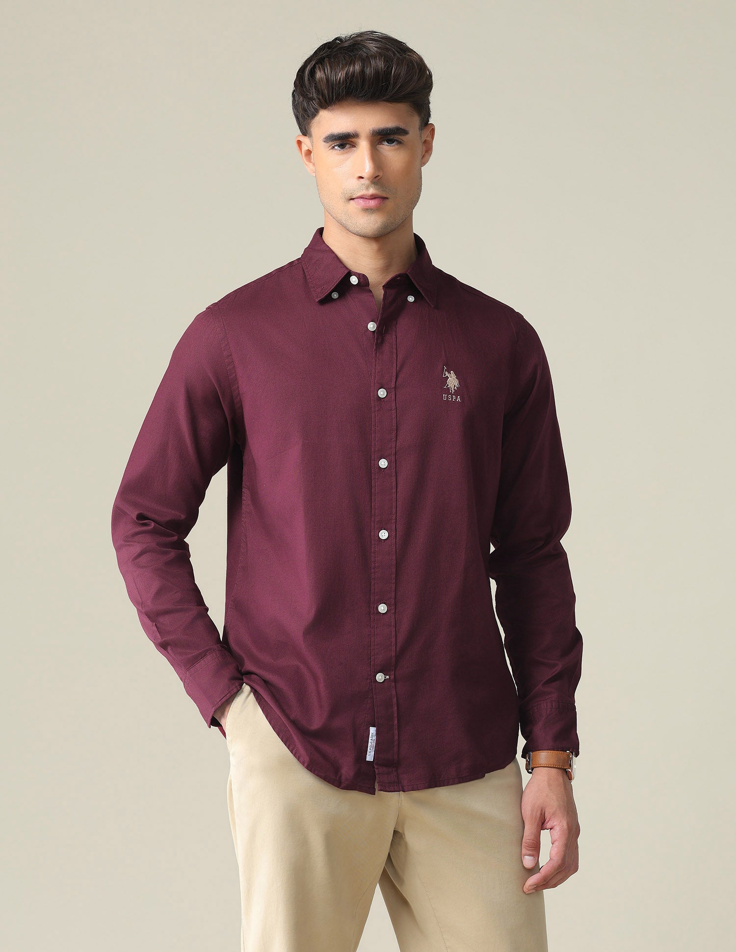 Button Down Collar Cotton Shirt