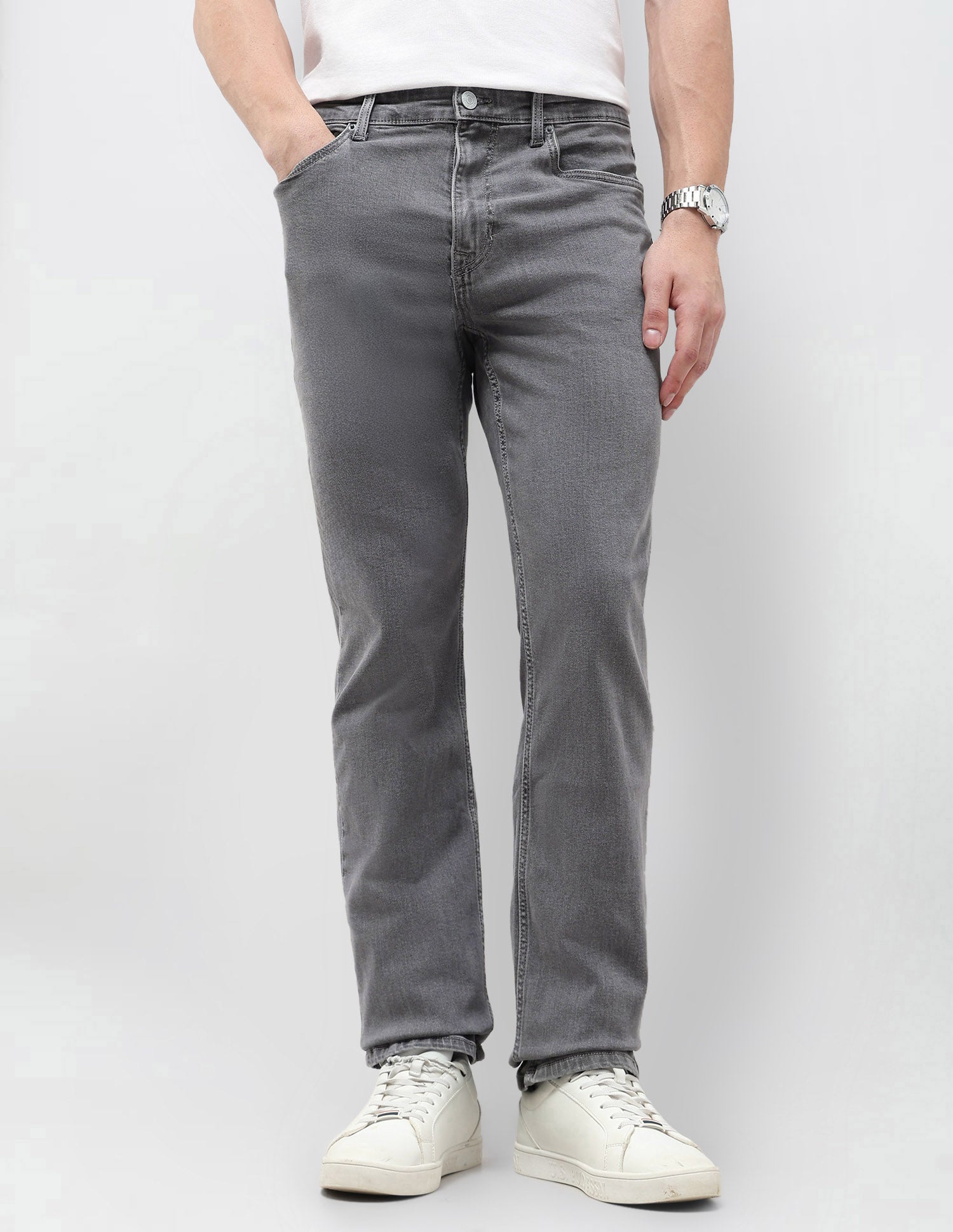 Harold Slim Straight Fit Grey Jeans