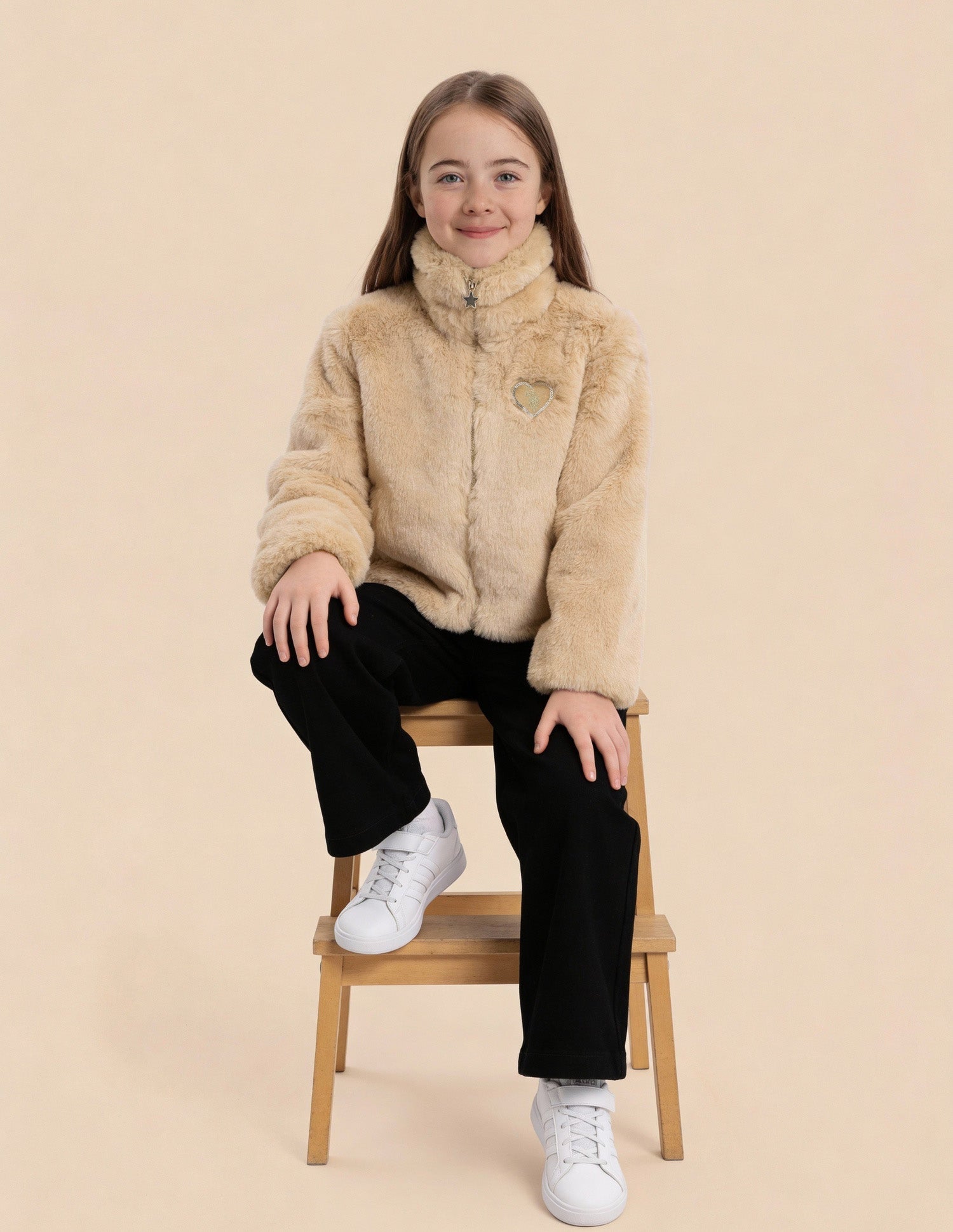 Girls Solid Comfort Fit Jacket