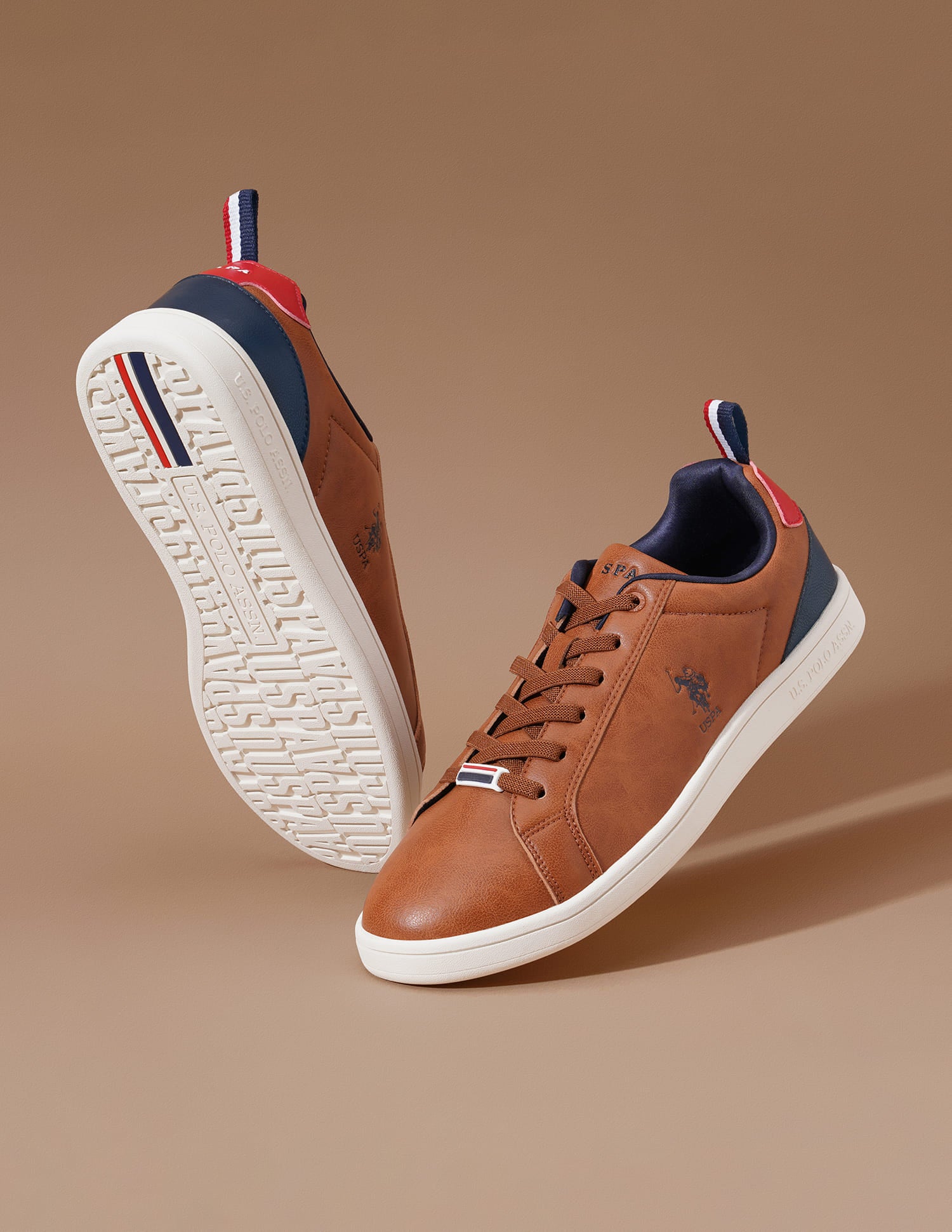 Colour Block Panelled Stefan 3.0 Sneakers Tan - U.S. Polo Assn. India | Large