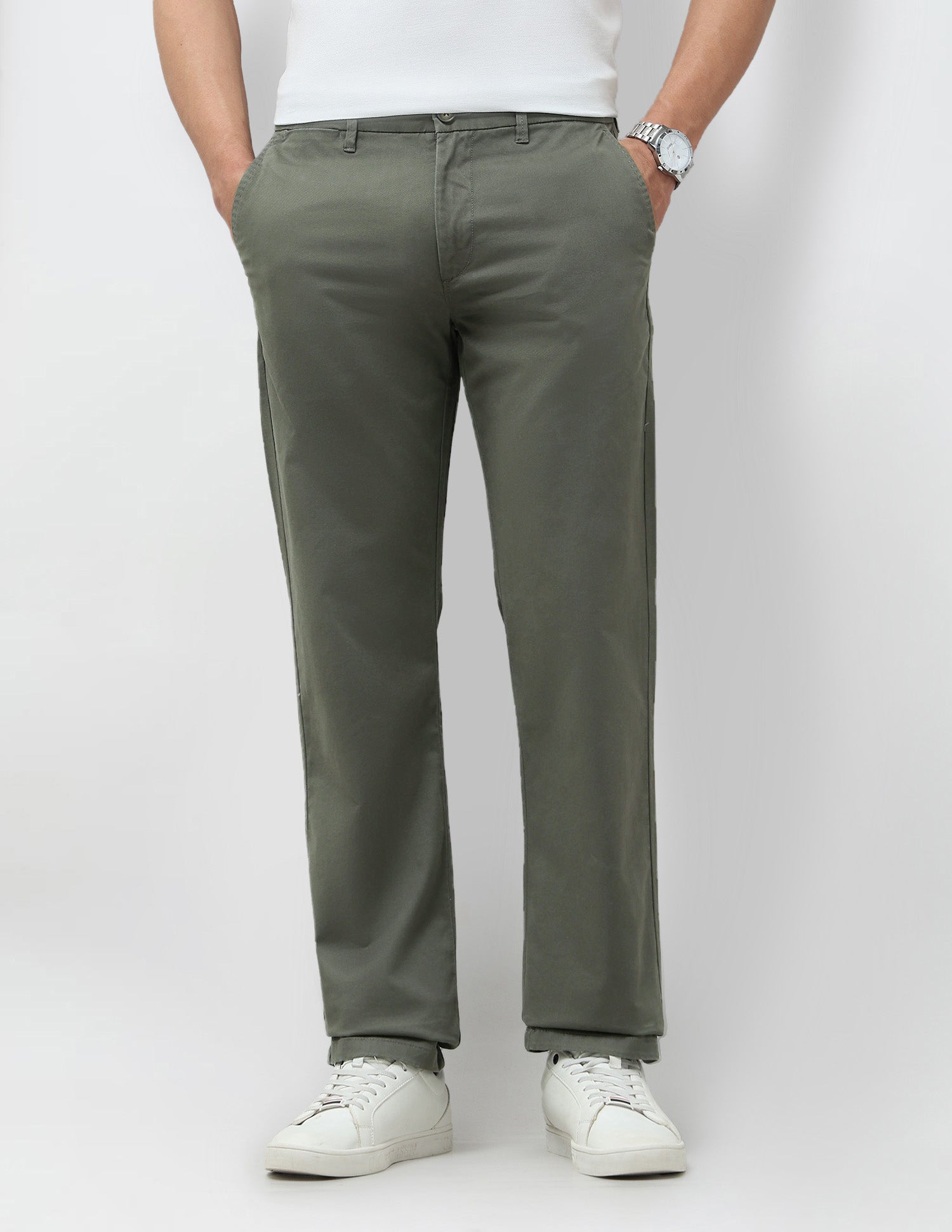 Mid Rise Satin Trousers