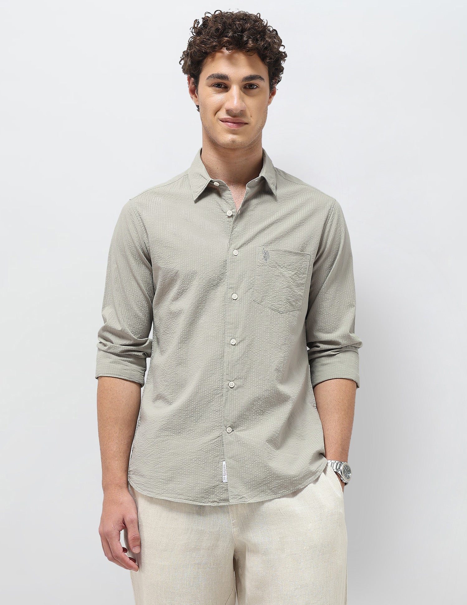 Regular Fit Seersucker Shirt