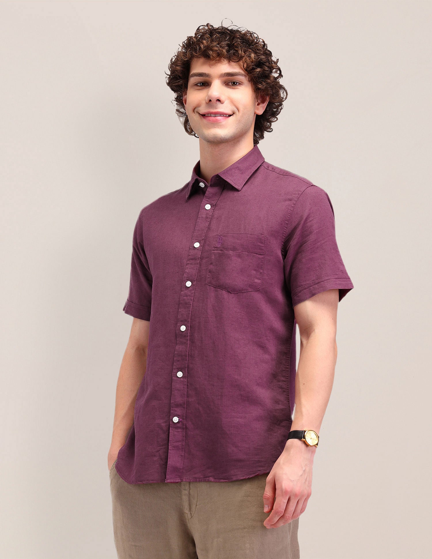 Poplin Tailored Fit Shirt Pink - U.S. Polo Assn. India | Large